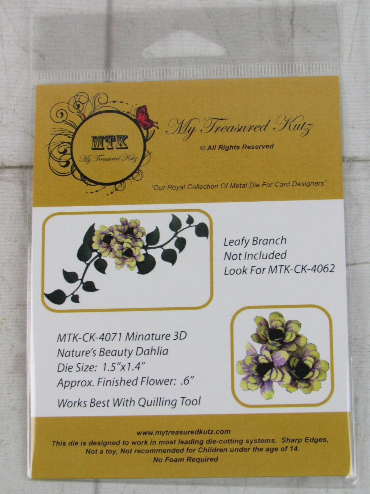 My Treasured Kutz, Metal Die, Miniature 3D Nature's Beauty Dahlia, MTK-CK-4071