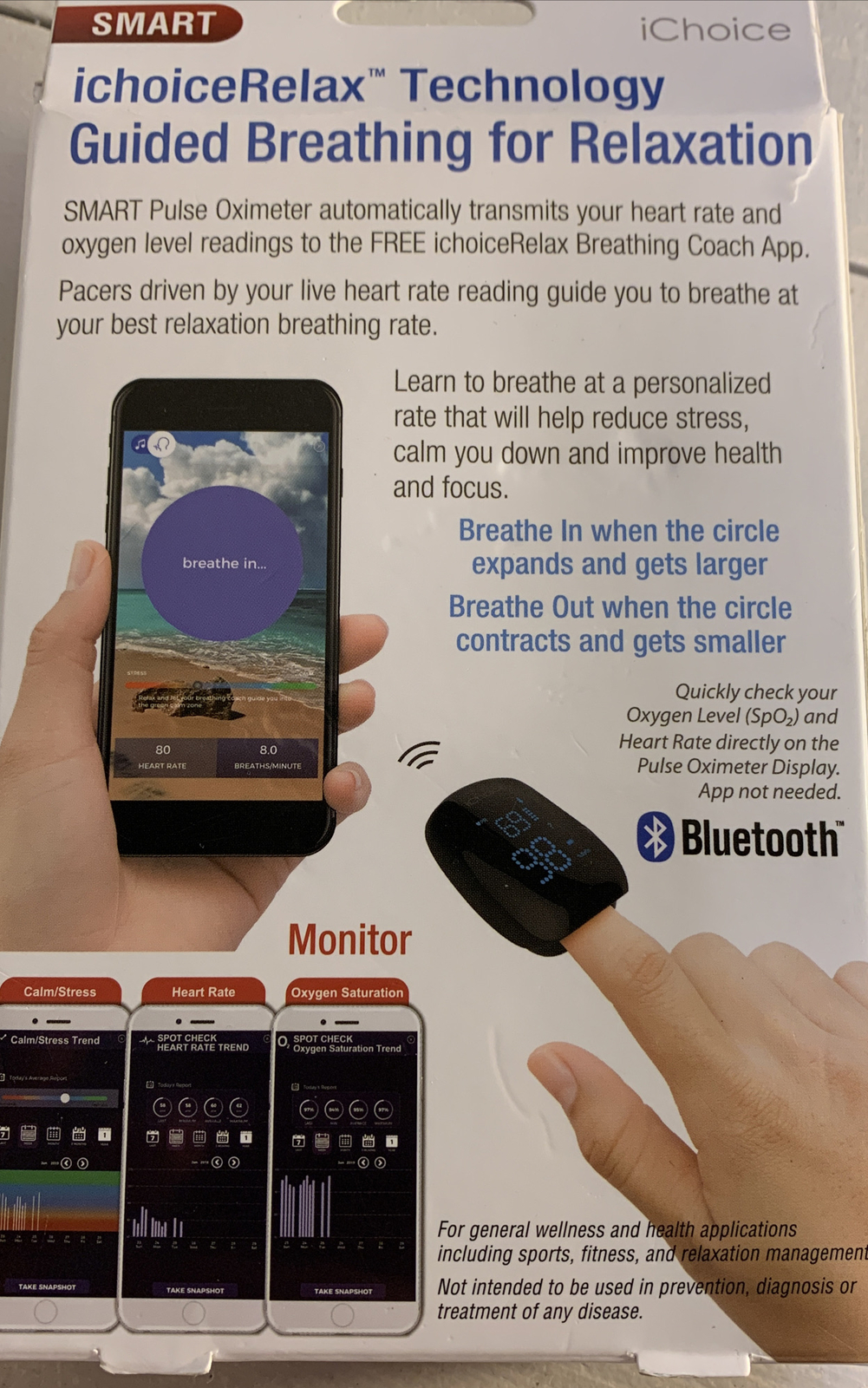 iChoice Smart Pulse Oximeter + Relaxation Coach OX200