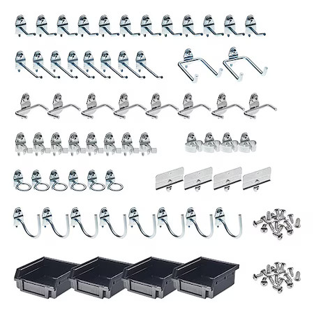 Triton Products 76964 64 Pc. Steel Pegboard Hook & Bin Assortment For 1/8 In.