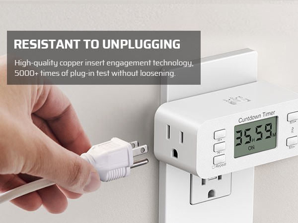 DEWENWILS 2-Pack Timer Outlet, 36H Countdown, Repeat Function,for Lights & Fans