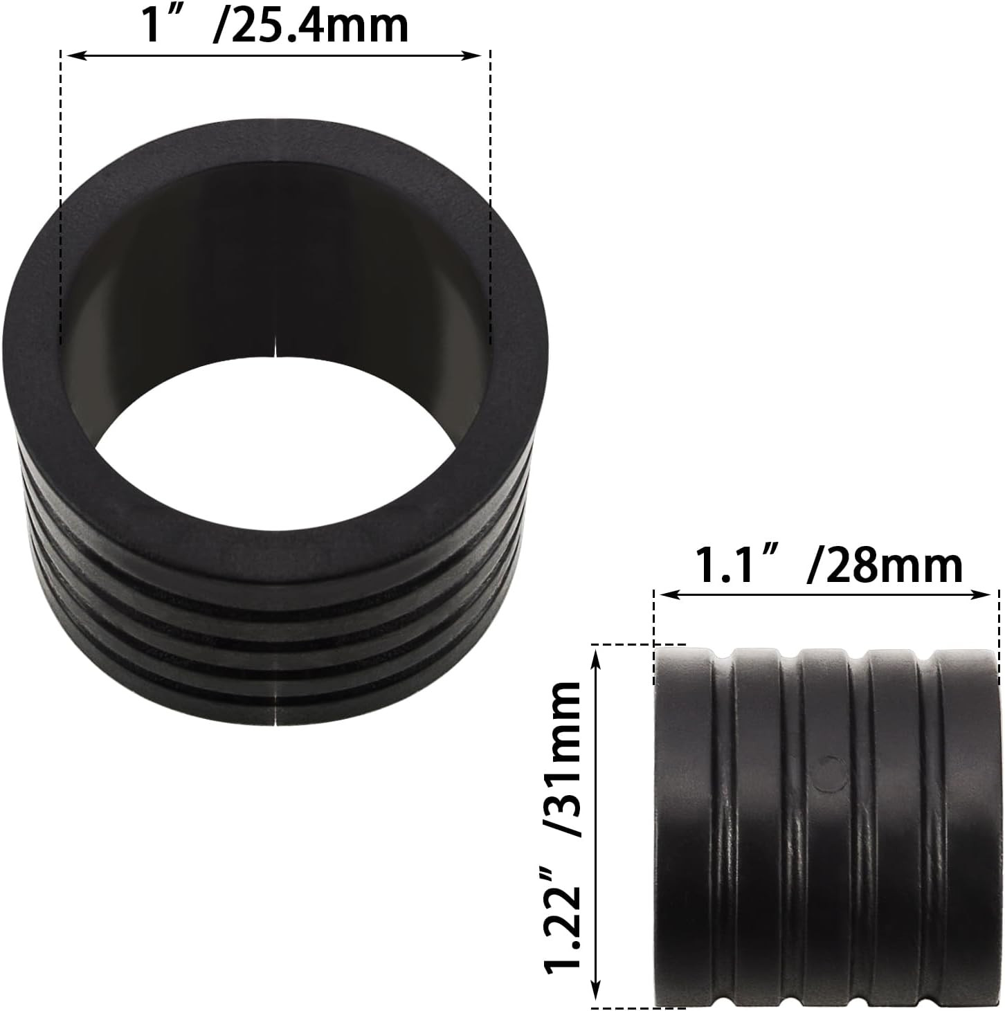 Universal Motorcycle Highway Peg Mount Spacers/Rubber Bushings, Convert 1.25'' F