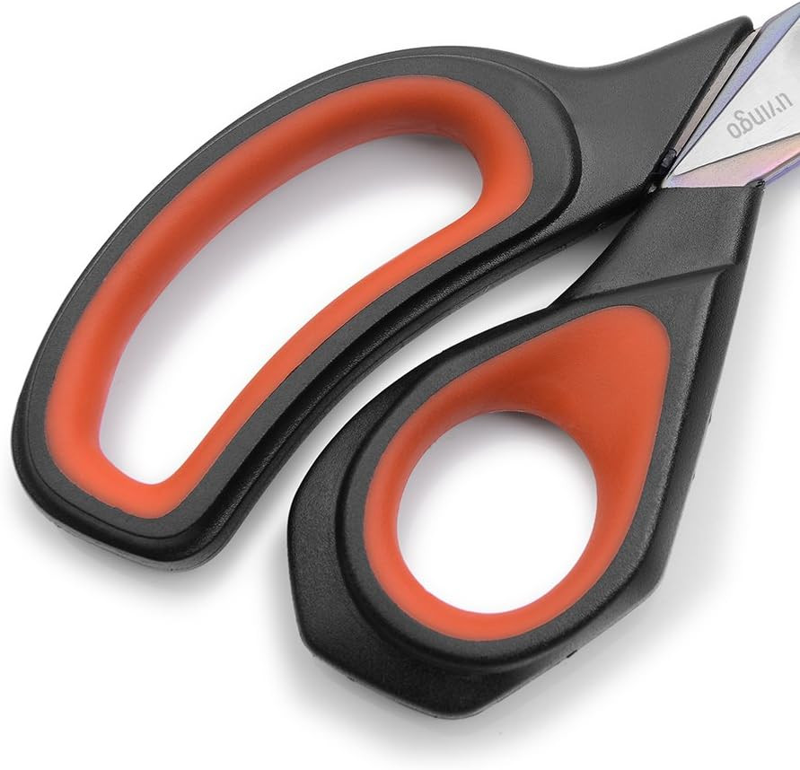 2 Pack Premium Tailor Scissors Heavy Duty Multi-Purpose Titanium Coating Forged