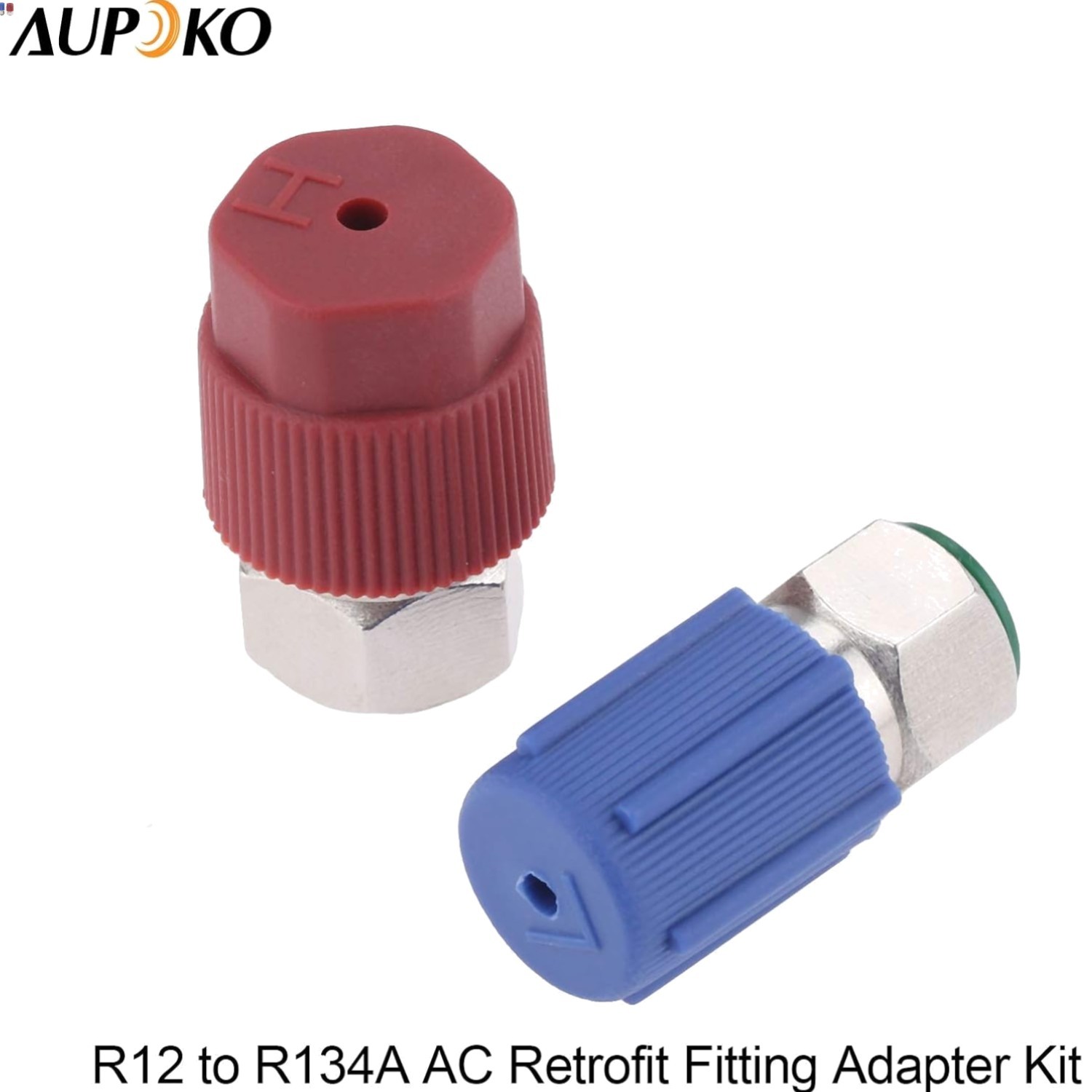 R12 to R134A Adapter, R12 R22 to R134A High/Low Fitting Port Retrofit 1/4’’ t...