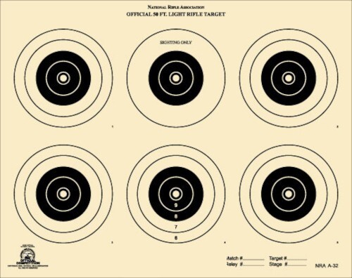 (100 PACK) A-32 [A32] NRA Official 50 Foot Light Rifle Target, Tag FREE SHIPPING