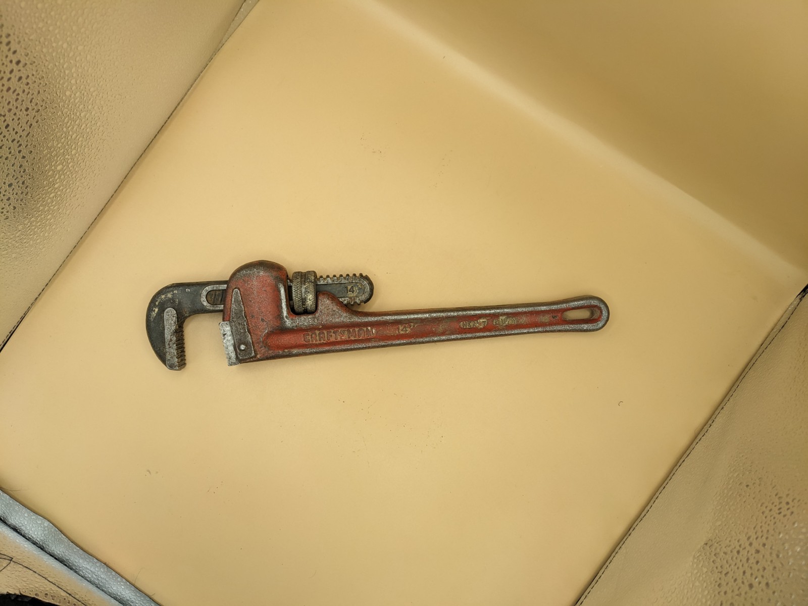 Vintage Craftsman 14” Red Heavy Duty Pipe Wrench 55877 USA Alloy Steel