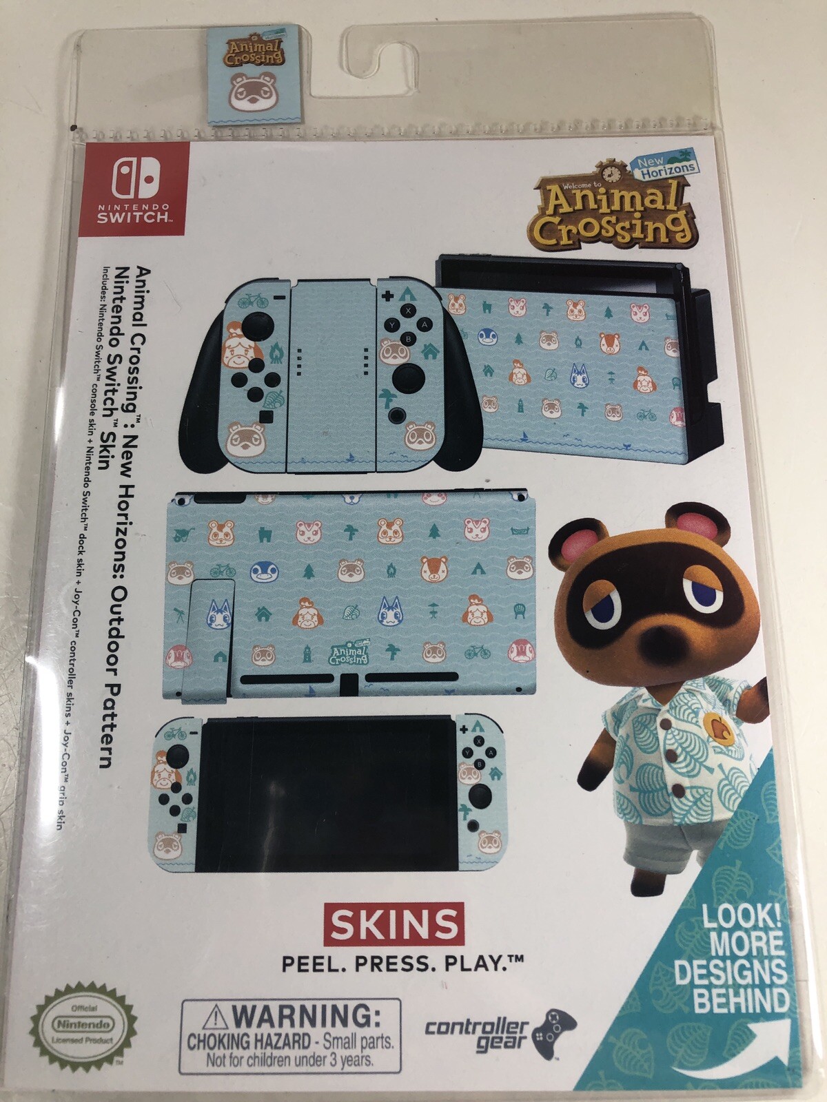 Nintendo Switch Skins New Horizons Animal Crossing Outdoor Pattern  (light Blue)