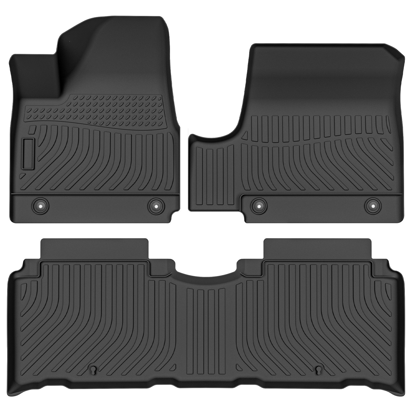 Floor Mats For 2022-24 Hyundai IONIQ 5 All Weather Black 2 Rows Floor Liner