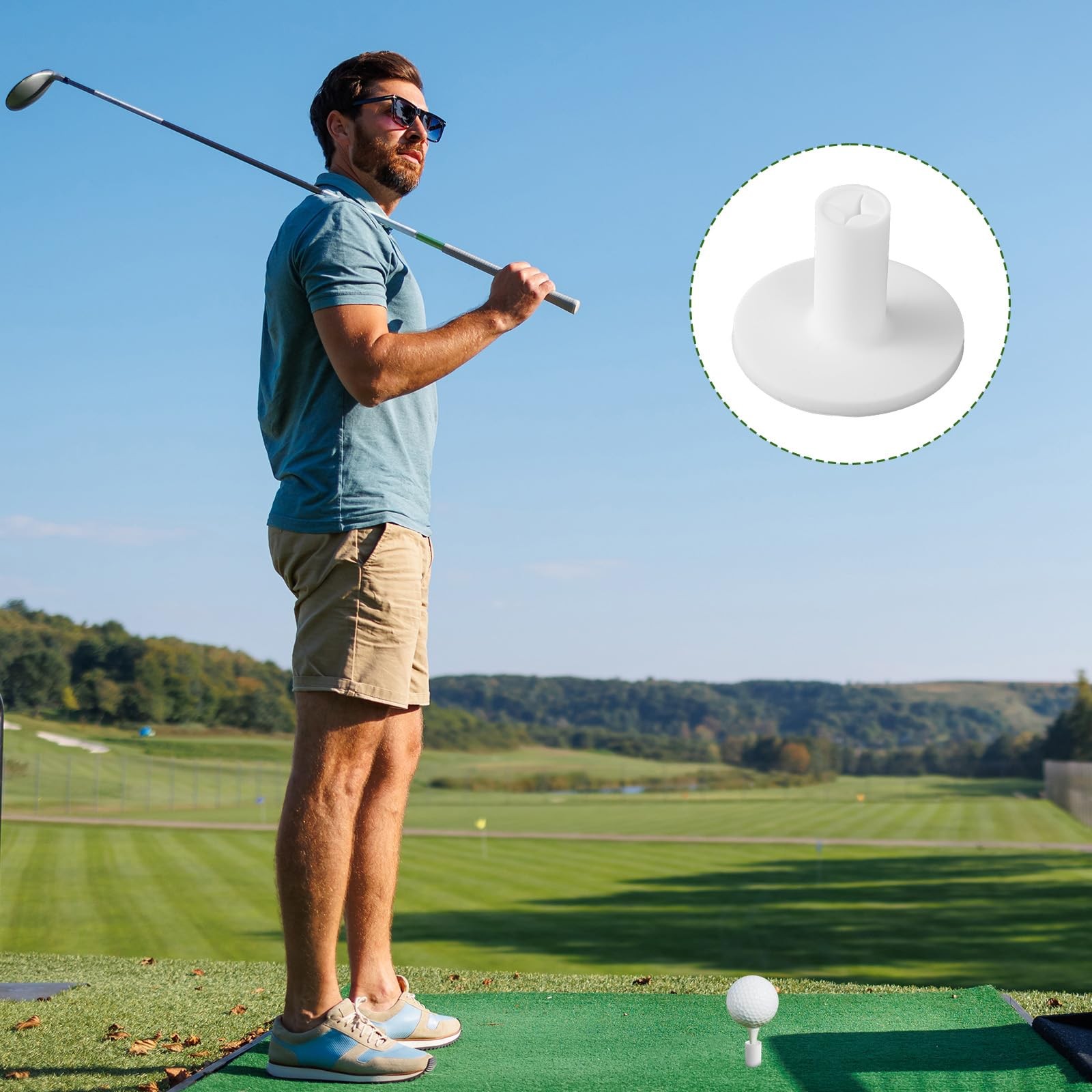 Rubber Tees for Golf Mats, 5 Pack Golf Mat Simulator Tees for Driving Range &...
