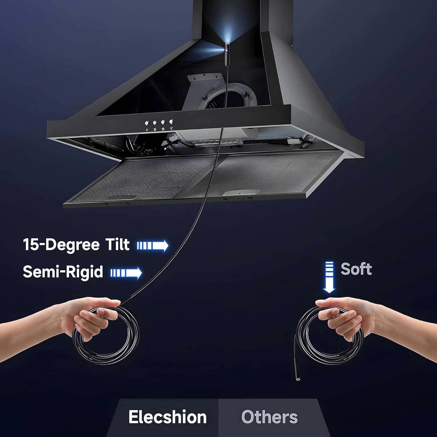 Endoscope Inspection Camera LED Light Flexible Snake Camera For iPhone Android