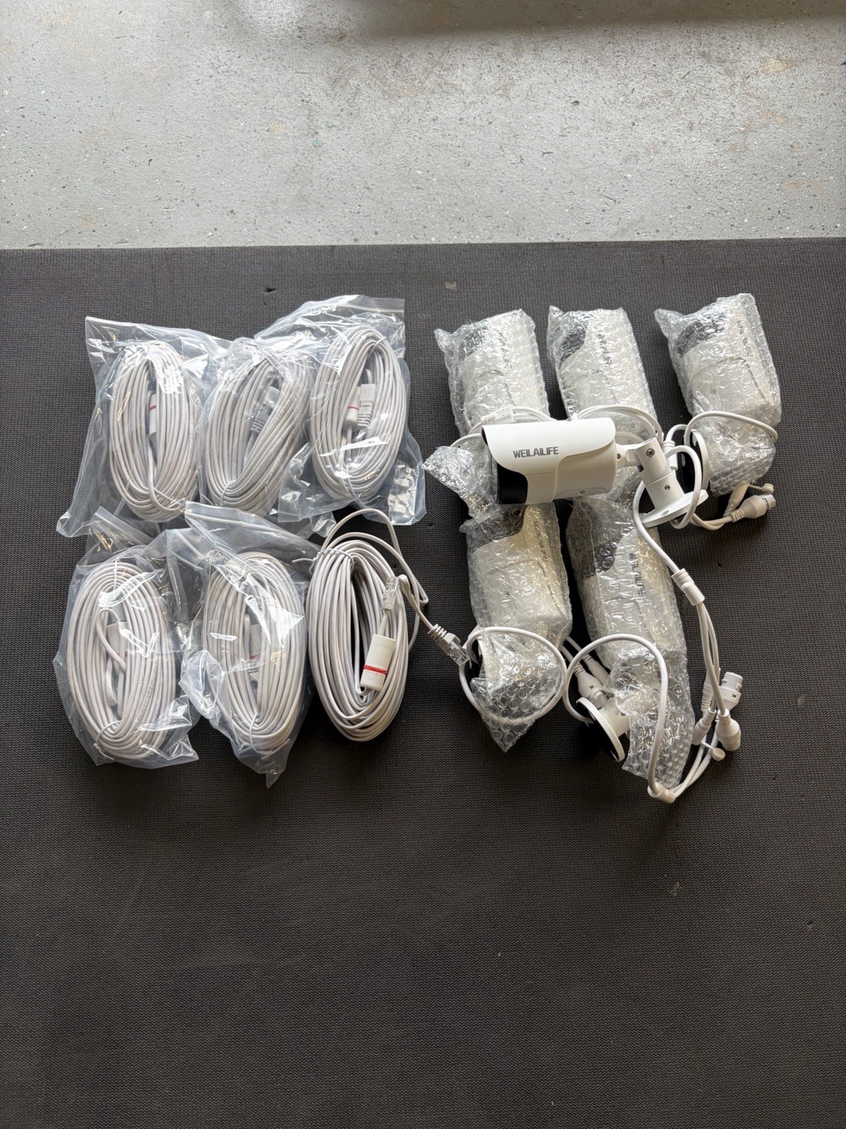 WEILAILIFE Outdoor Security Bullet Cameras Lot 6 Cameras 6 Cords New Never Used
