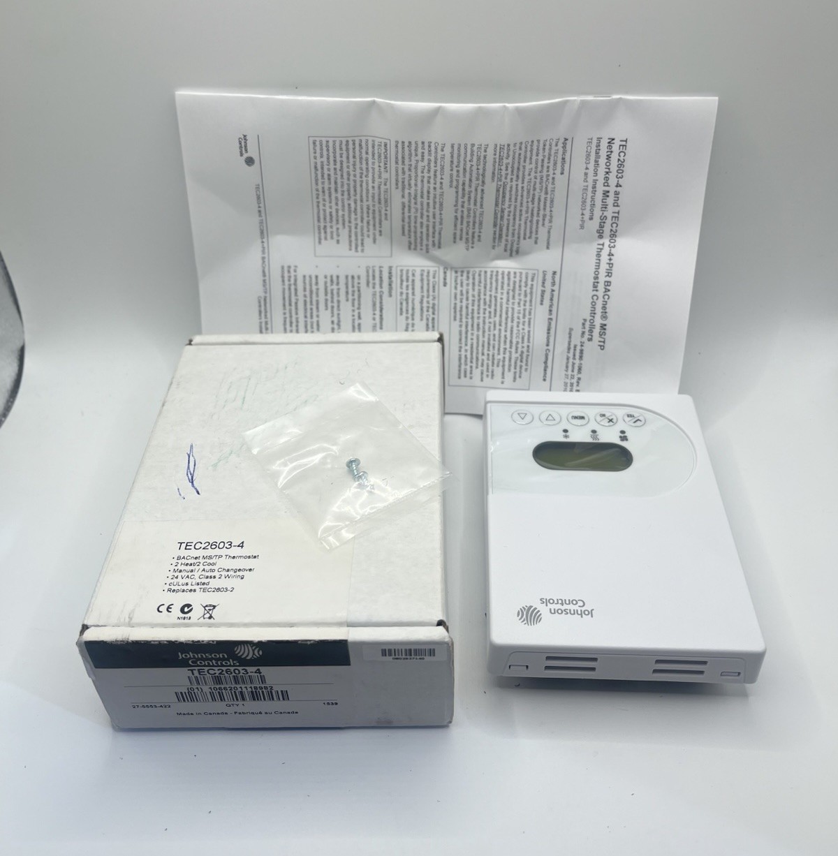 Johnson Controls TEC2603-4 BACnet 2 Heat 2 Cool Networked Thermostat Controller