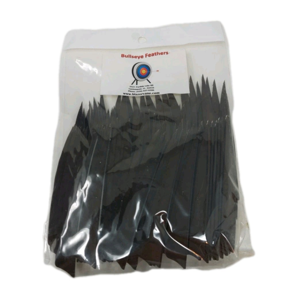 100pk Bullseye Archery Feathers 4" Right Wing: Shield Solid Dark Brown