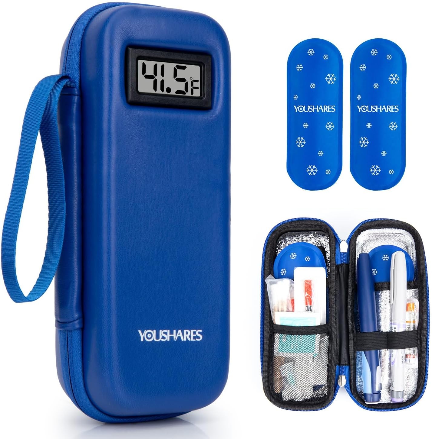 YOUSHARES Insulin Cooler Travel Case with Temperature Display - Refrigerated Med