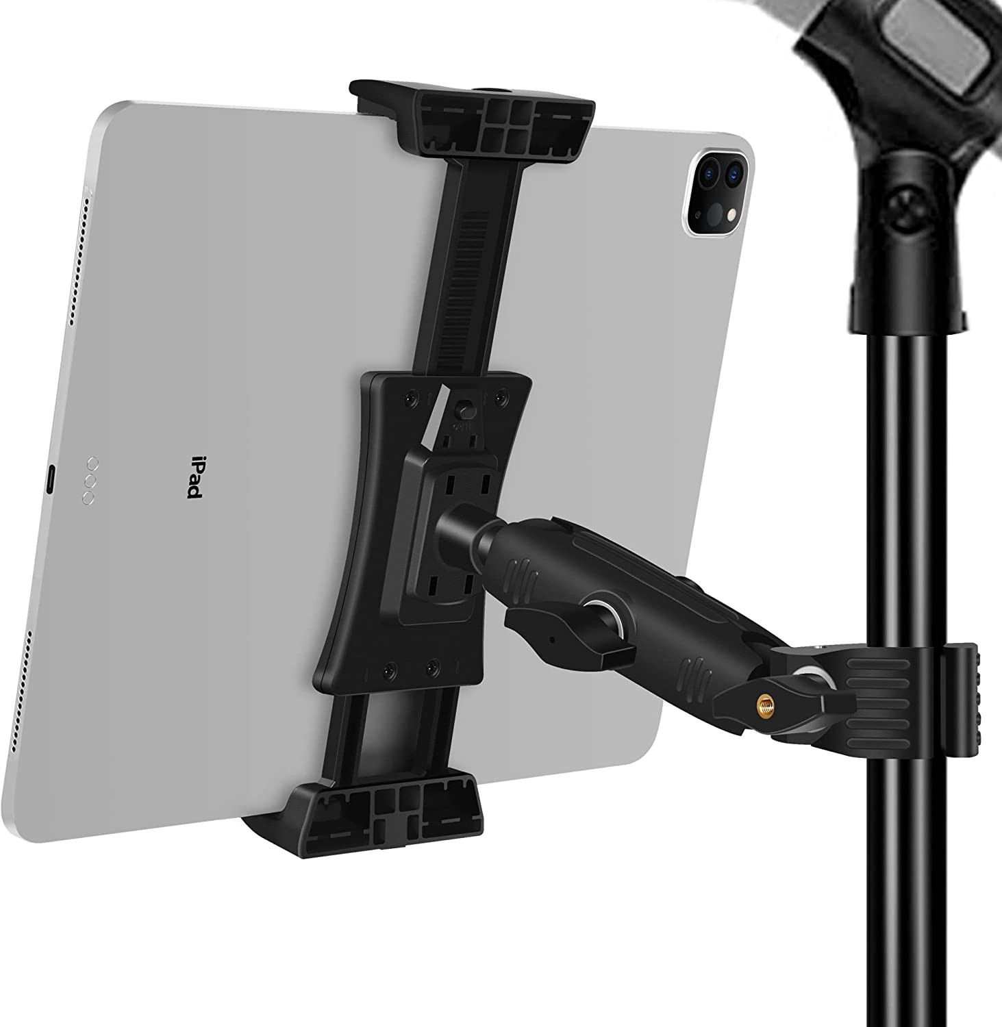 Ipad Holder for Mic Stand, Tablet Phone Holder Micophone Music Stand Mount Adjus