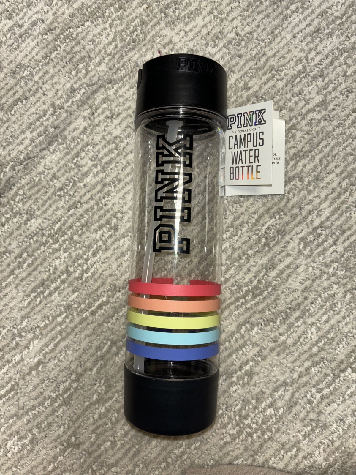 Victoria’s Secret PINK 24 oz Campus Water Bottle Pink New w Tags Rare