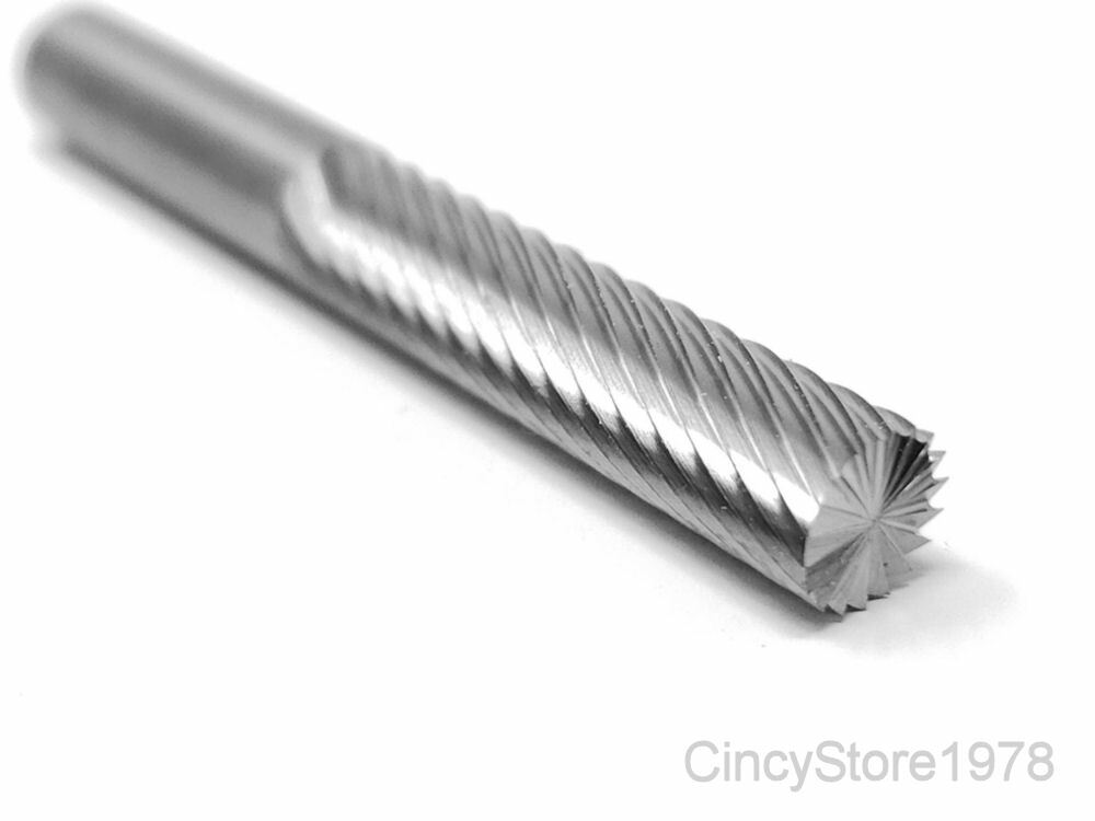 SB1LS Cylindrical Tungsten Carbide Burr Bur Cutting Tool Die Grinder Bit 1/4"