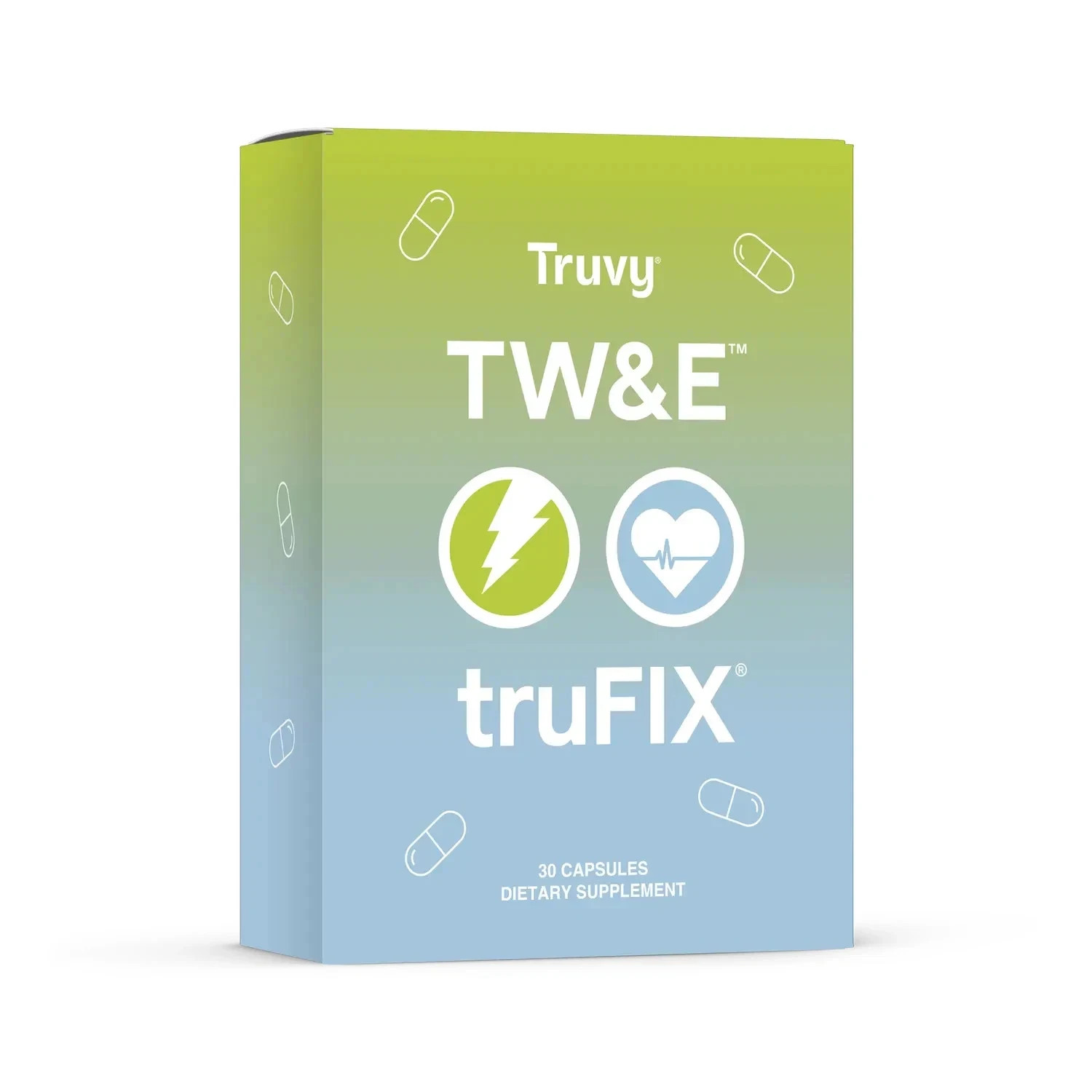 Truvy TW&E + truFIX Dietary Supplement 30 Capsules -Free Shipping