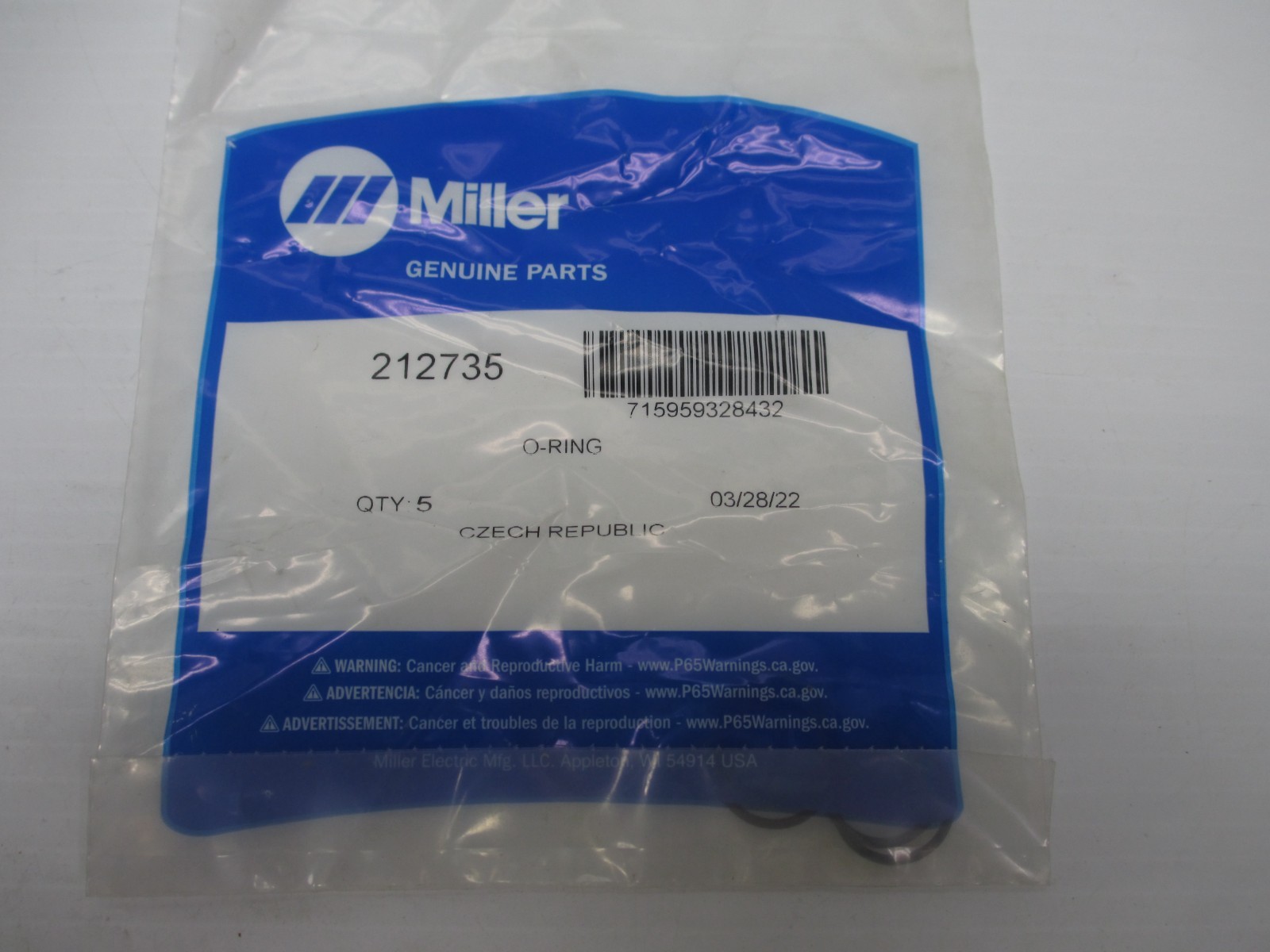 OEM Miller Plasma O-Ring 212735