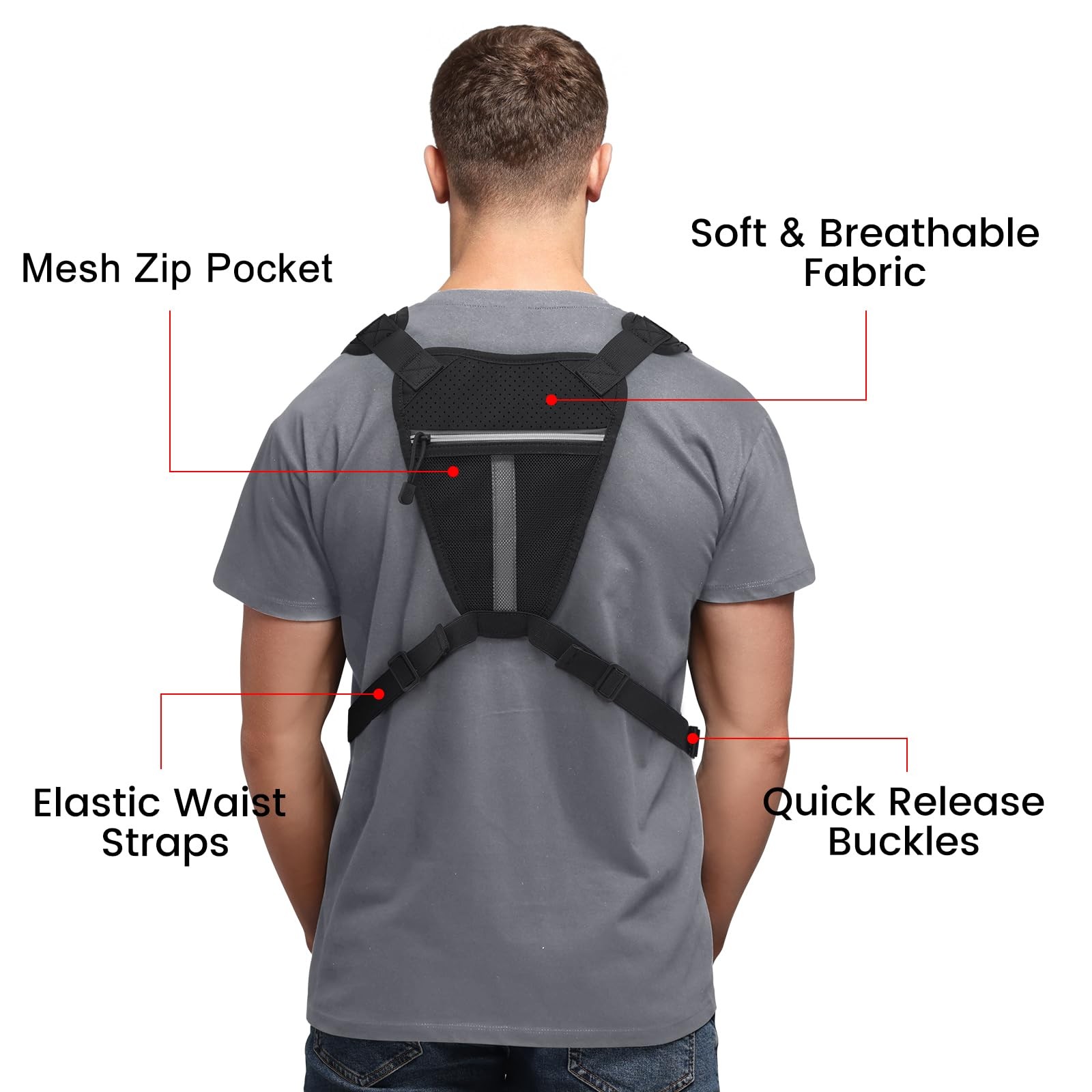 G4Free Tactical Chest Pack, Quick Access Molle Rig Bag Small, Black