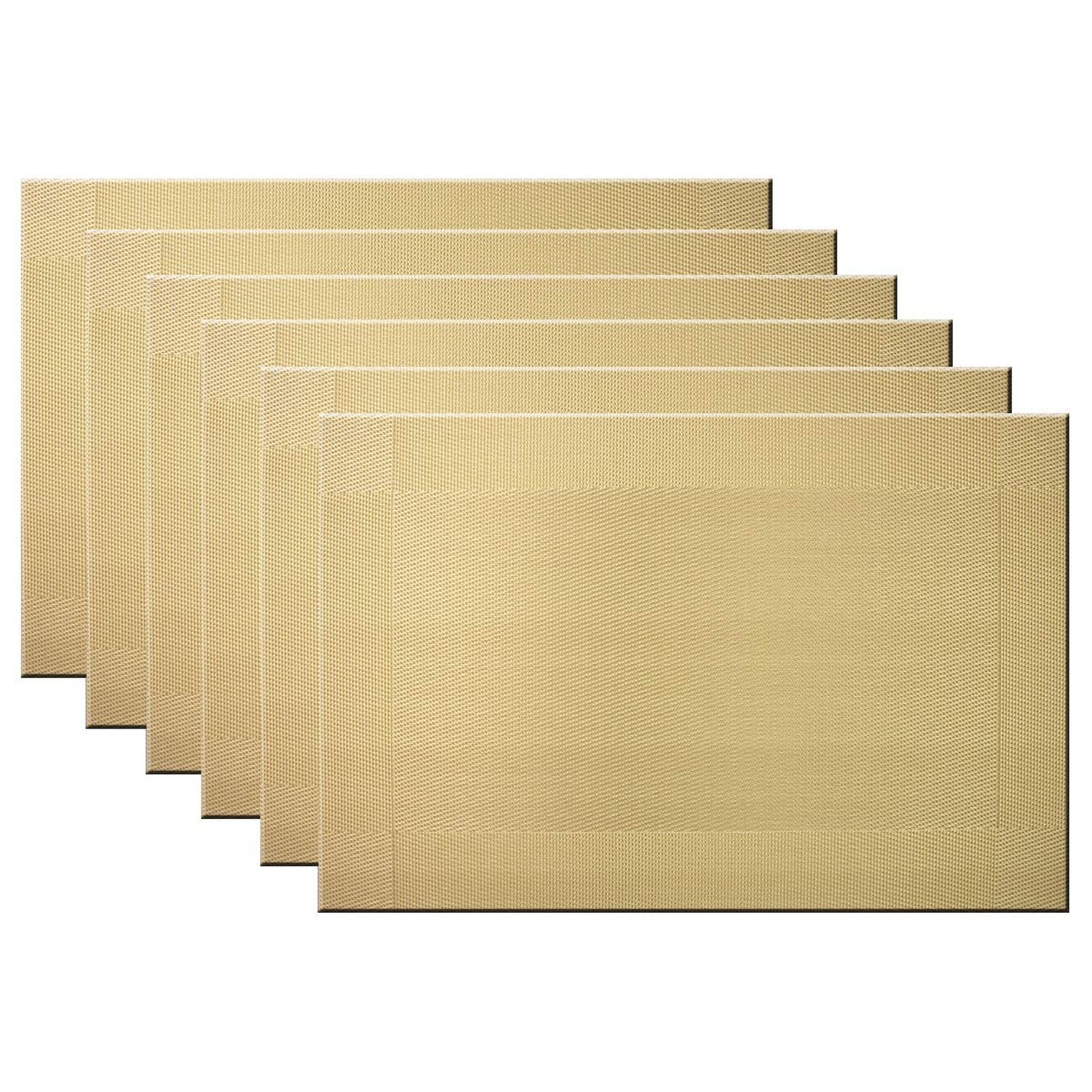 Placemats Washable Plastic Placemats Set Wipe Clean for Kitchen Table Heat-re...