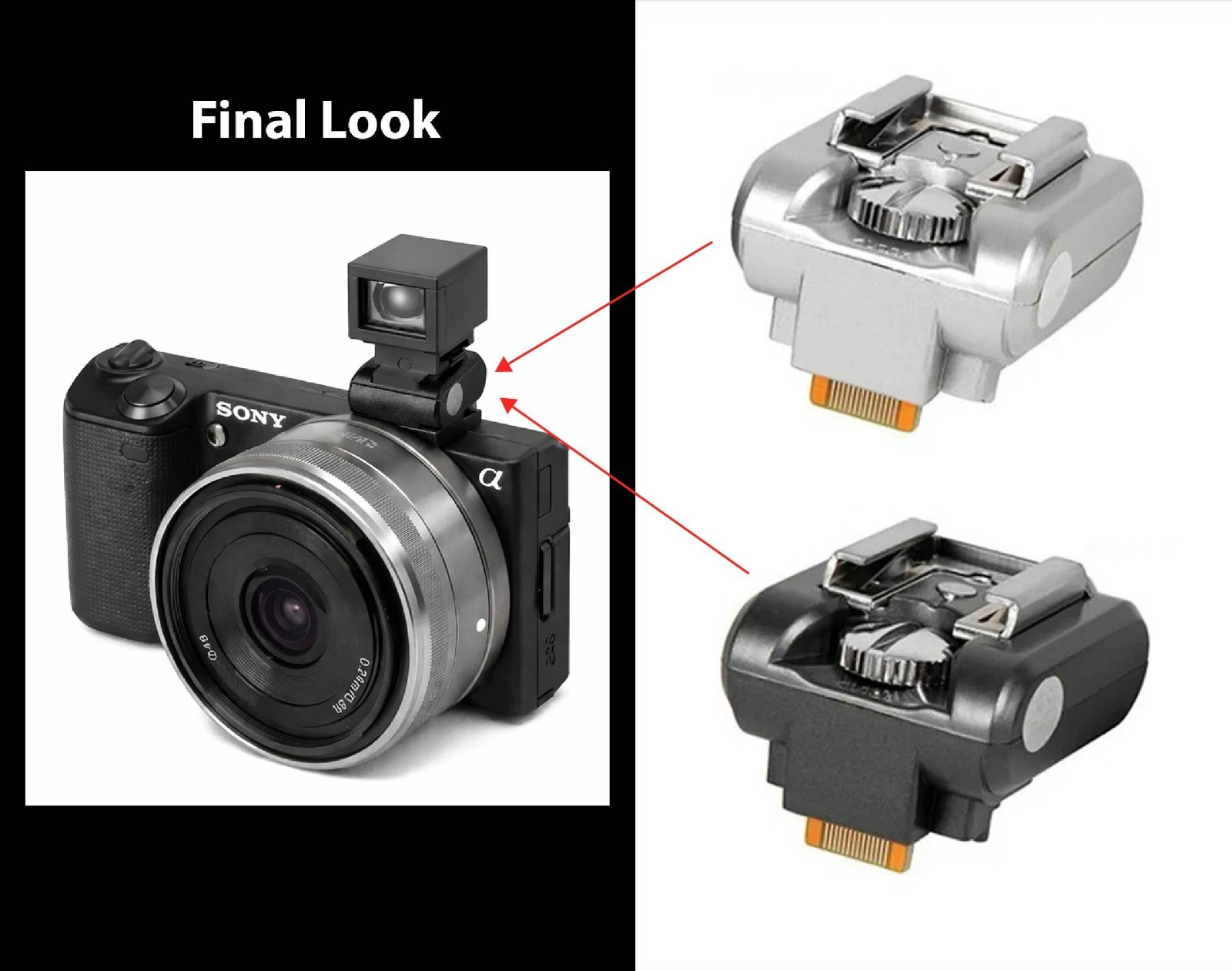 Smart Accessory Terminal to Hot Shoe Flash Mic Light Adapter Sony NEX 3 C3 5 5N