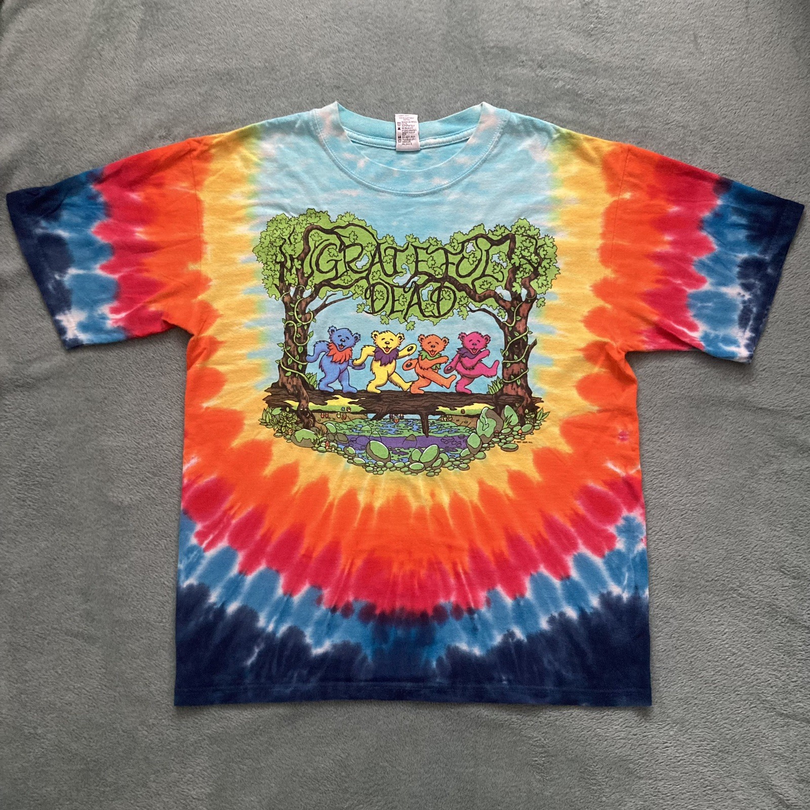 Grateful Dead Dancing Bears Tie-Dye T-Shirt Adult Small 2 Sided Vtg 1997 Sundog