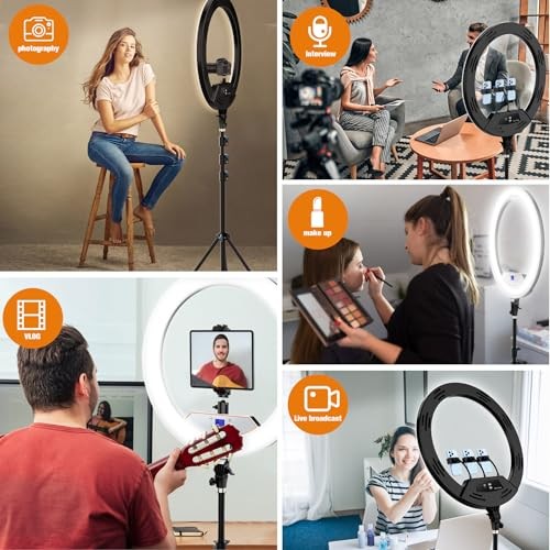 22"Ring Light with Stand,Ring Light Tripod for iPhone ipad,with Black