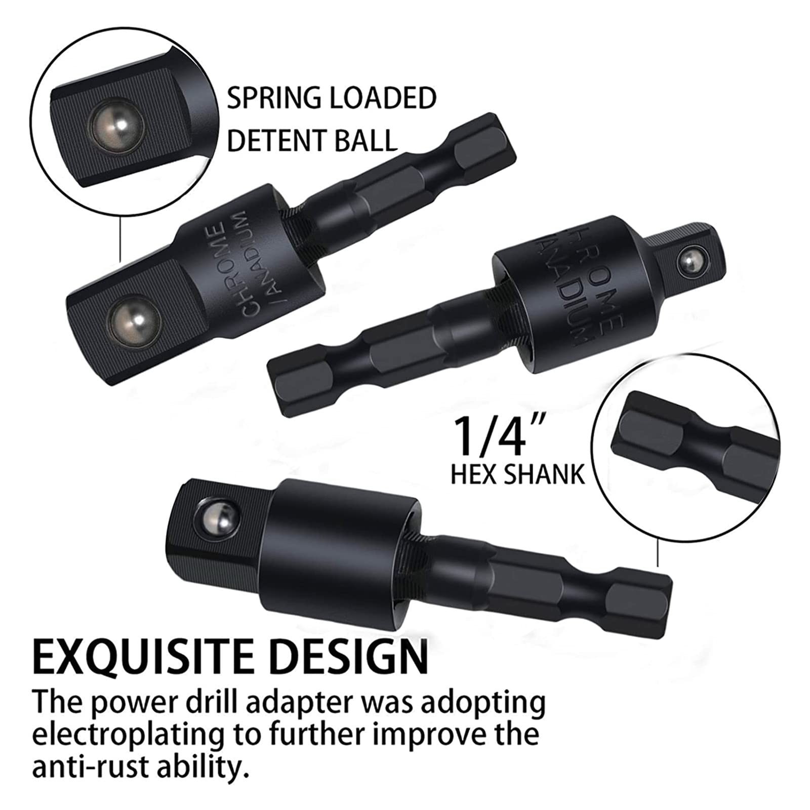 17Pcs Flexible Drill Bit Extension Kit + 3 Rotatable Socket Adapters