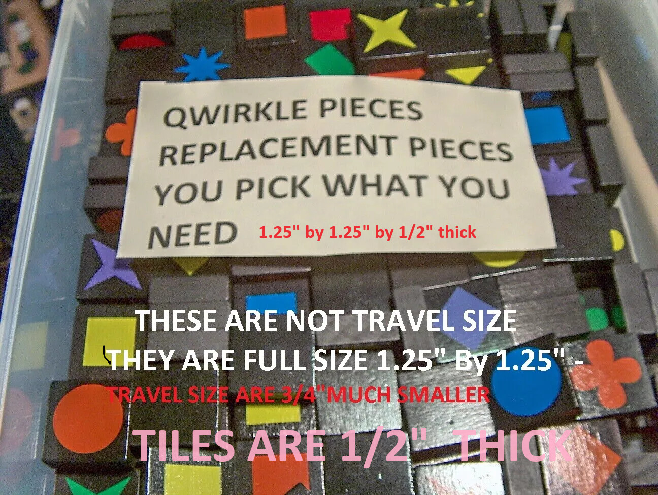 Qwirkle Quirkle Game Replacement Pieces parts Tile Piece Blocks LOW SHIPPING