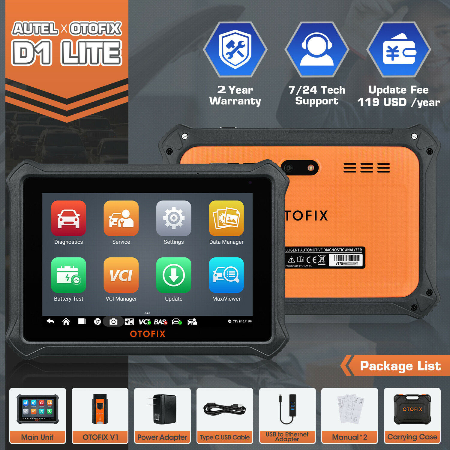 OTOFIX D1 Lite OBD2 Bidirectional Scanner Full System Diagnostic Tool Key Coding