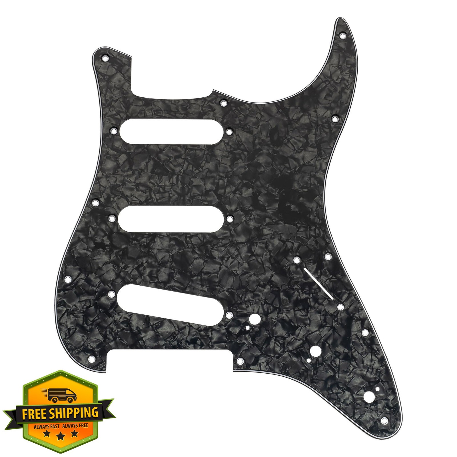 Musiclily Pro 11 Hole ST Guitar Pickguard Squier Strat Black Pearl