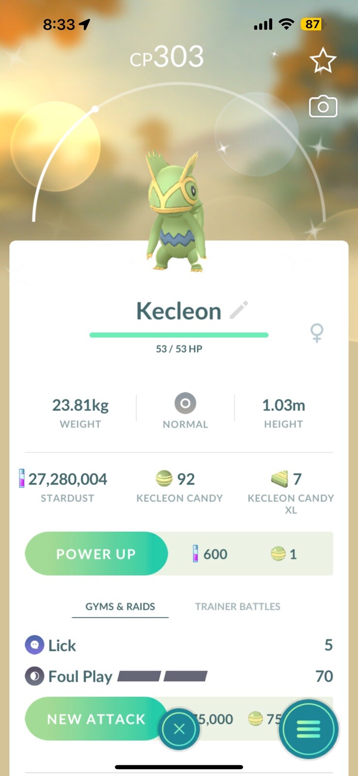 Shiny Kecleon Pokémon Go Trade (MAY COST 1 MILLION STARDUST)
