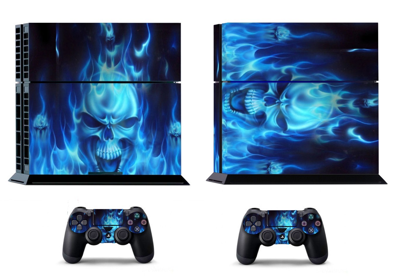 Blue Fire 256 Vinly Skin Sticker Sony PS4 PlayStation 4 and 2 controller skins