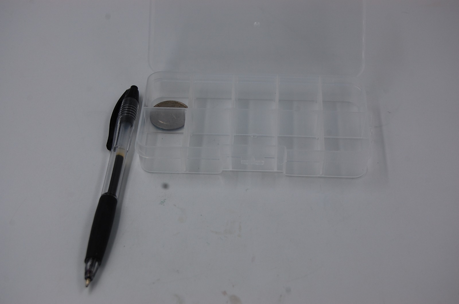 Lot of 3 Clear 10‑Section Storage Containers – 2.5" x 5" Organizer Boxes