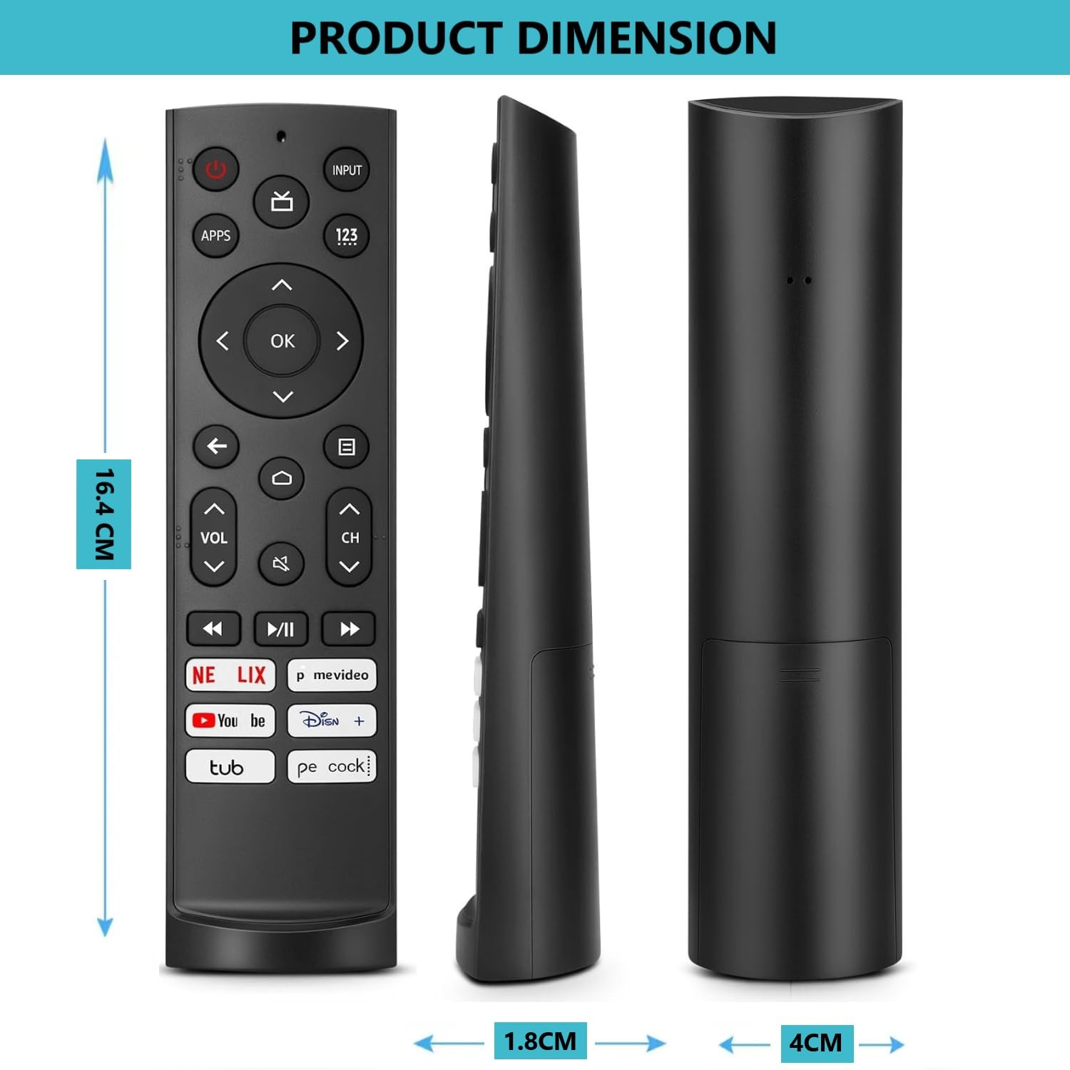 2 Pack Replacement Remote for Hisense Android Laser VIDAA Google TV ERF3A90