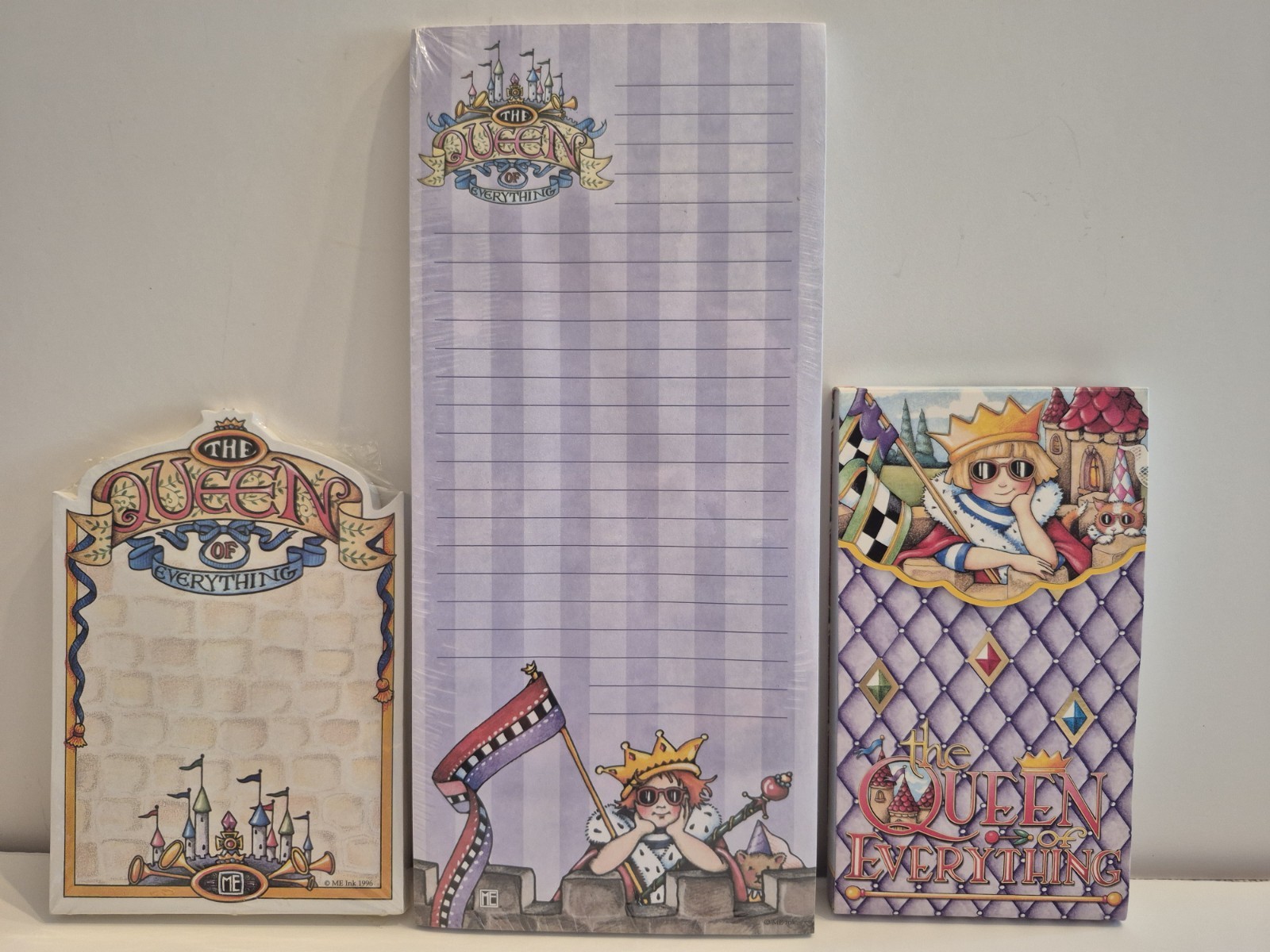 Lot Of 3 NIP Mary Engelbreit "The Queen Of Everything" Magnetic Notepad /Pads