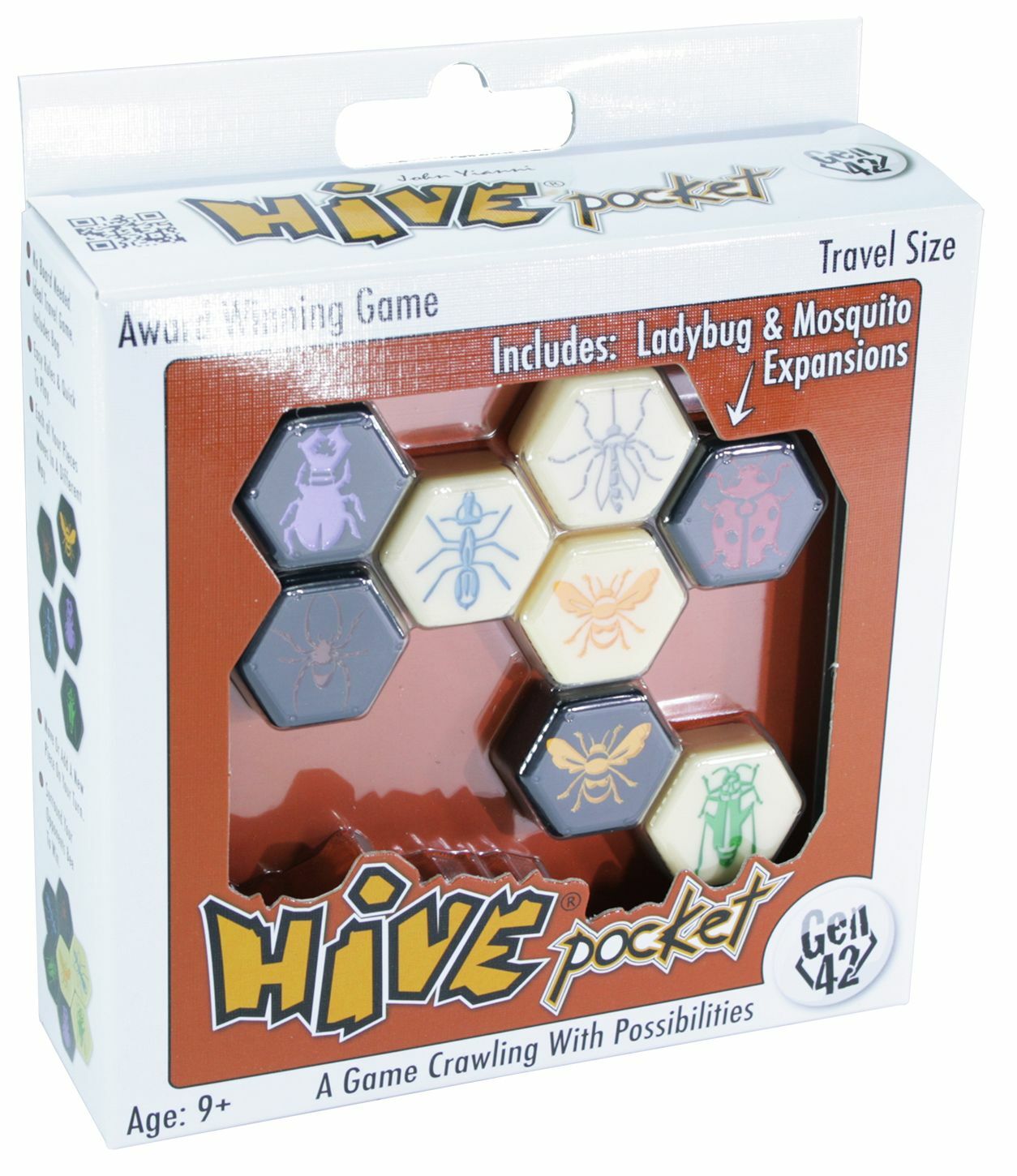 Hive Pocket Tile Board Game Travel Size w/ Ladybug & Mosquito Gen 42 TCI013