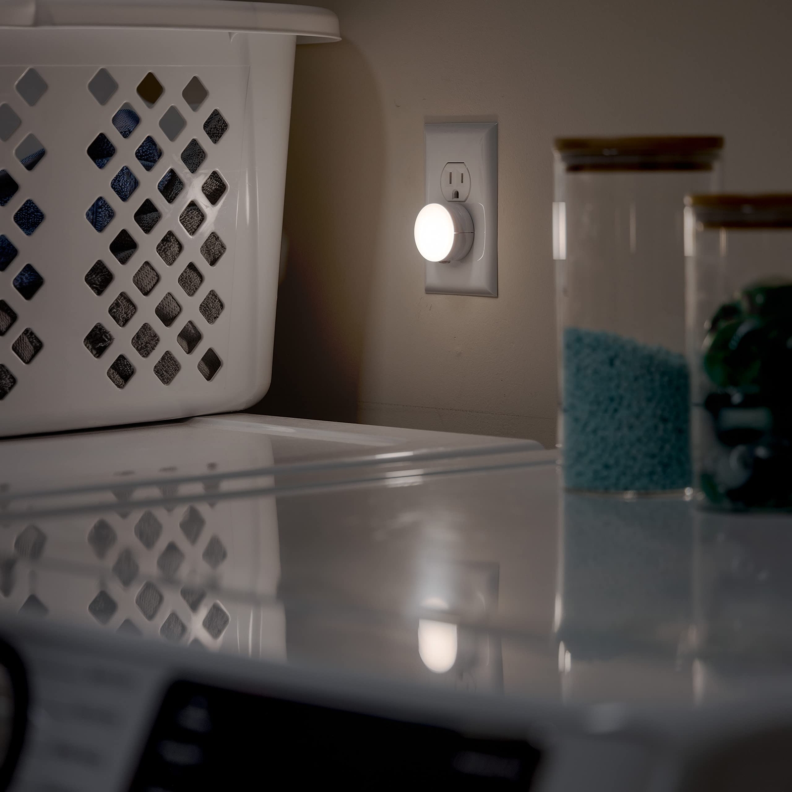 Mini Led Night Light Plugin Dusk To Dawn Sensor Warm White Compact Ambient Light