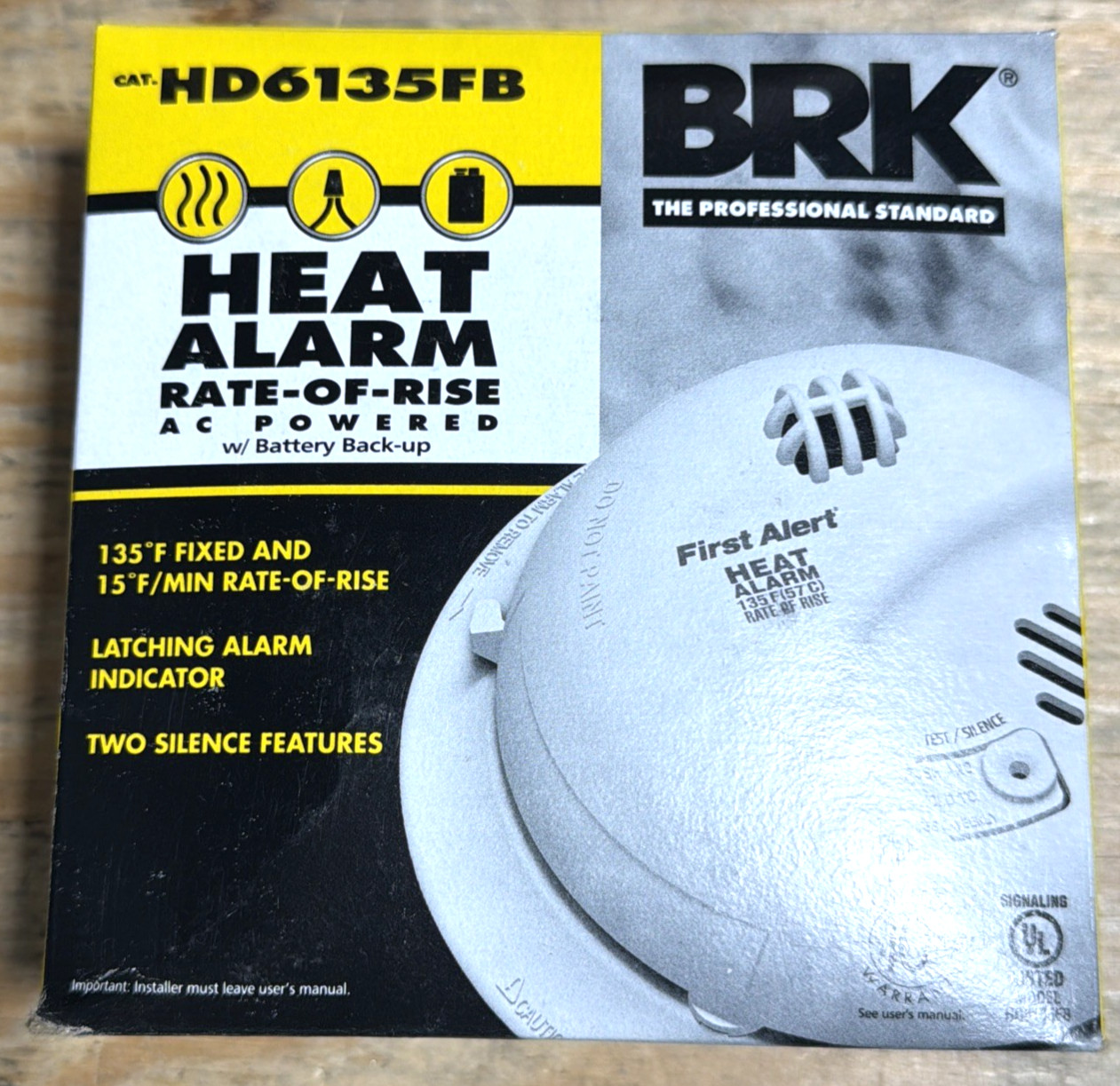 BRK HD6135FB Fire Alarm Rate-of-Rise AC Powered with Battery Backup