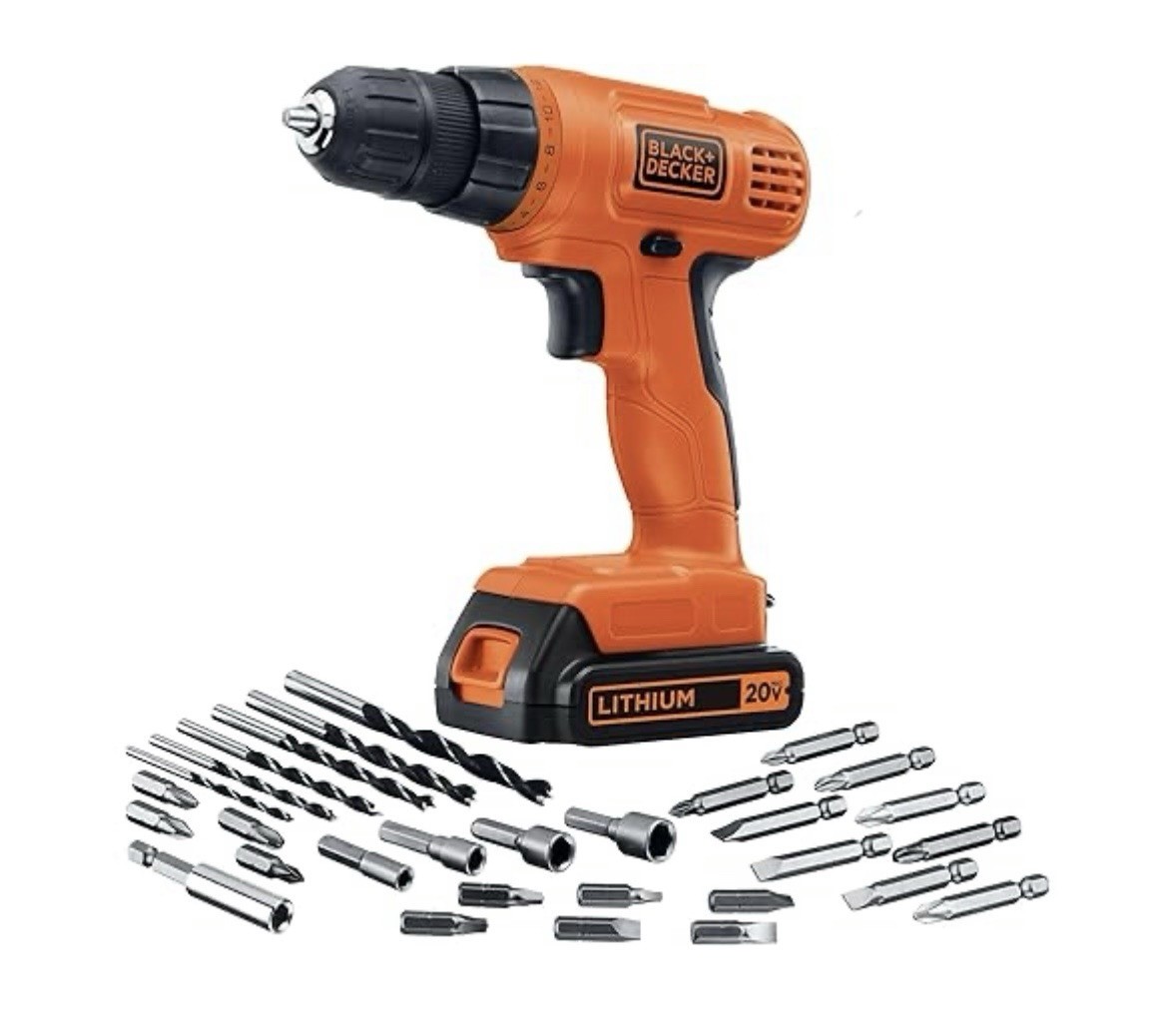 BLACK+DECKER 20V Max Cordless Drill Driver with 30 pcs Accessories LD120VA