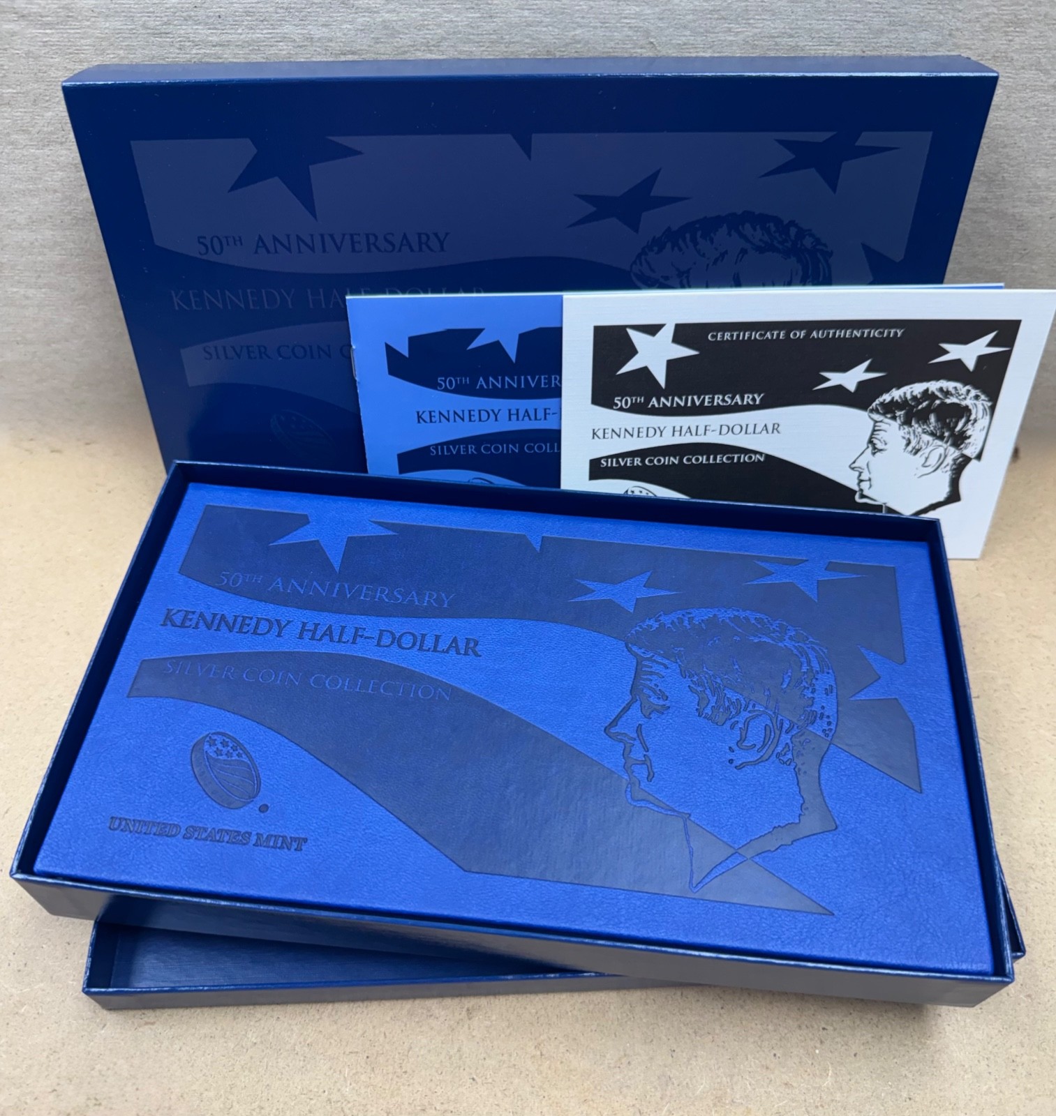 50th Anniversary Kennedy Half Dollar Silver Coin Collection by the US Mint.
