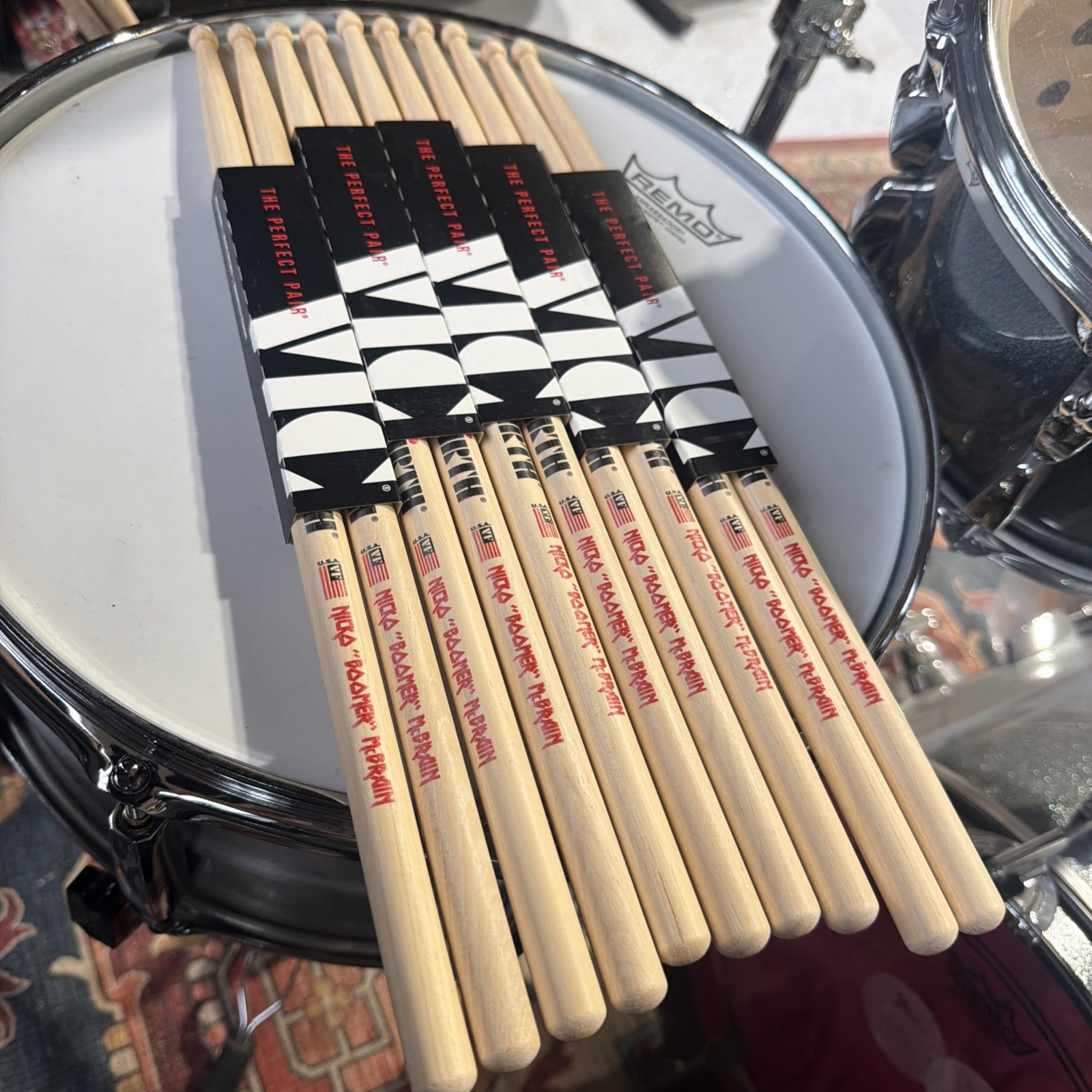 Vic Firth SNM Signature Series Drum Sticks - Nicko McBrain Boomer Sticks 5 Pairs