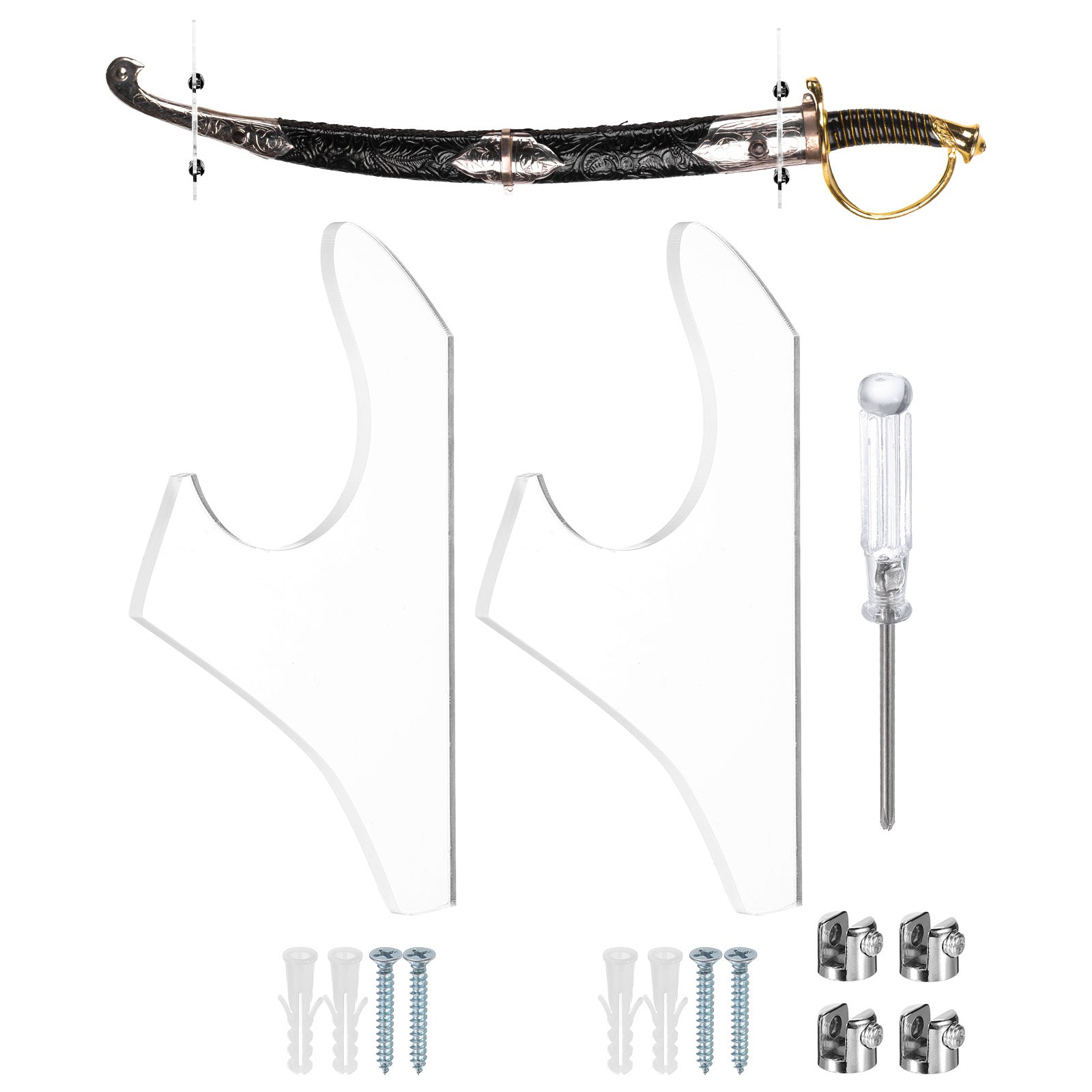 1 Set Light Saber Wall Mount Holders for Light Saber Placement, Transparent