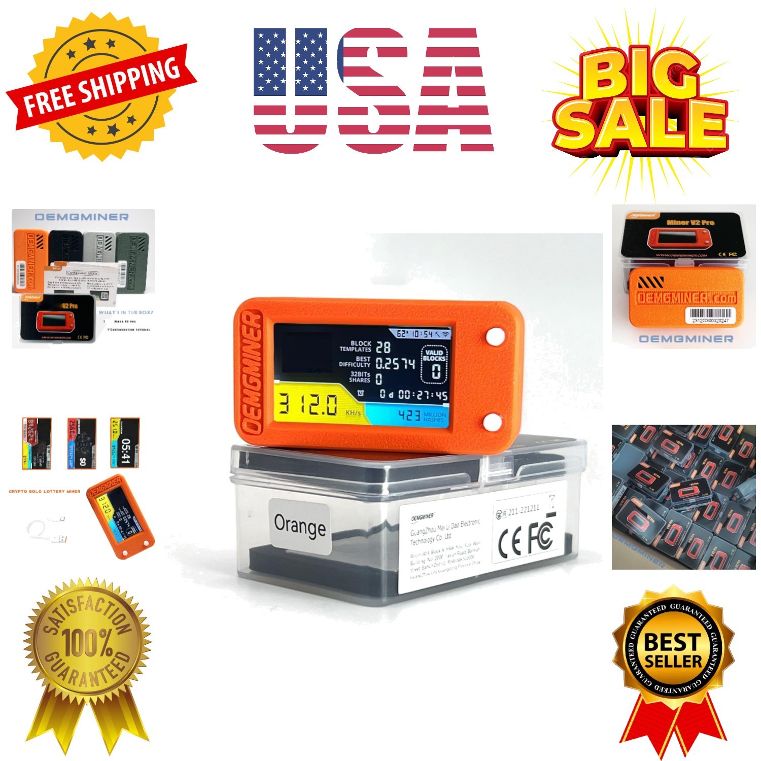 NerdMiner V2 Pro 300KH/s T-Display S3 Bitcoin Solo Lottery Miner - Low Power ...