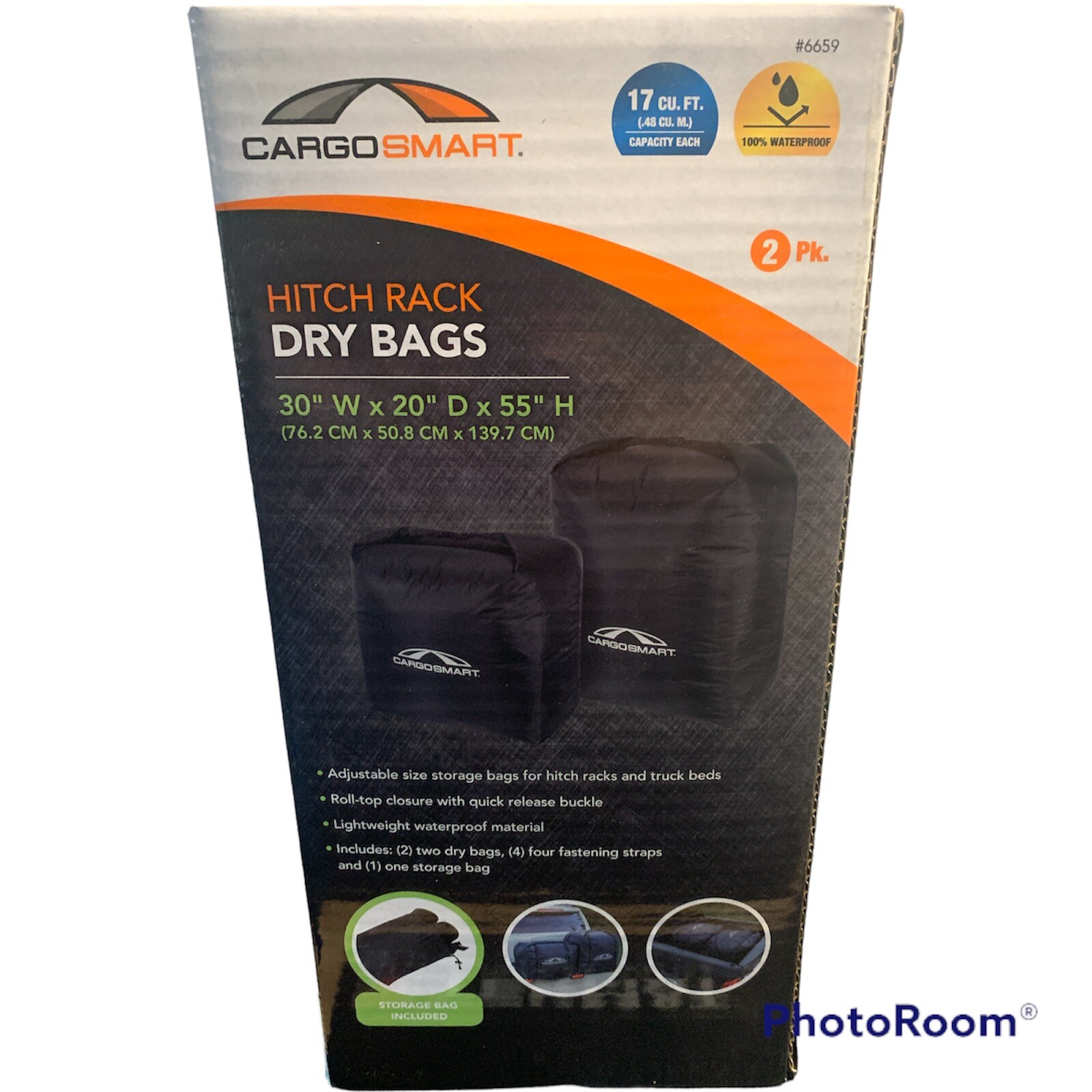 CARGOSMART HITCH RACK DRY BAGS ADJUSTIBLE WATERPROOF 30" W x 20" D x 55" H NEW