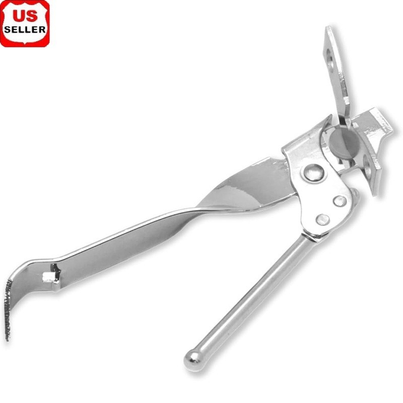 Manual Can Opener W/ Integrated Tapper Durable Nickel Plated Steel Easy Storage