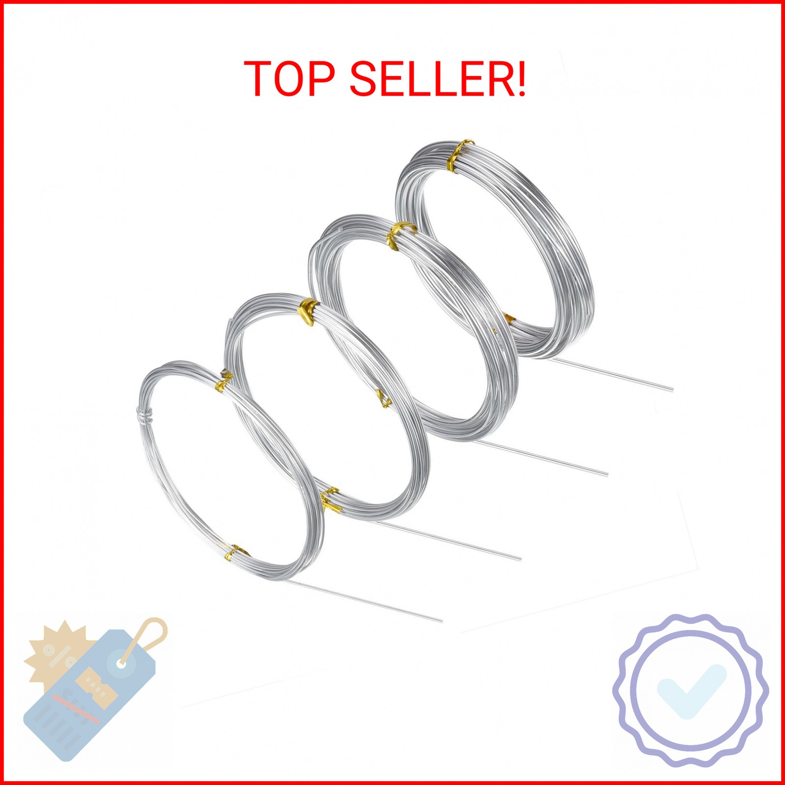BBTO Aluminum Craft Wire, 4 Sizes (1 mm, 1.5 mm, 2 mm and 2.5 mm in Thickness) B