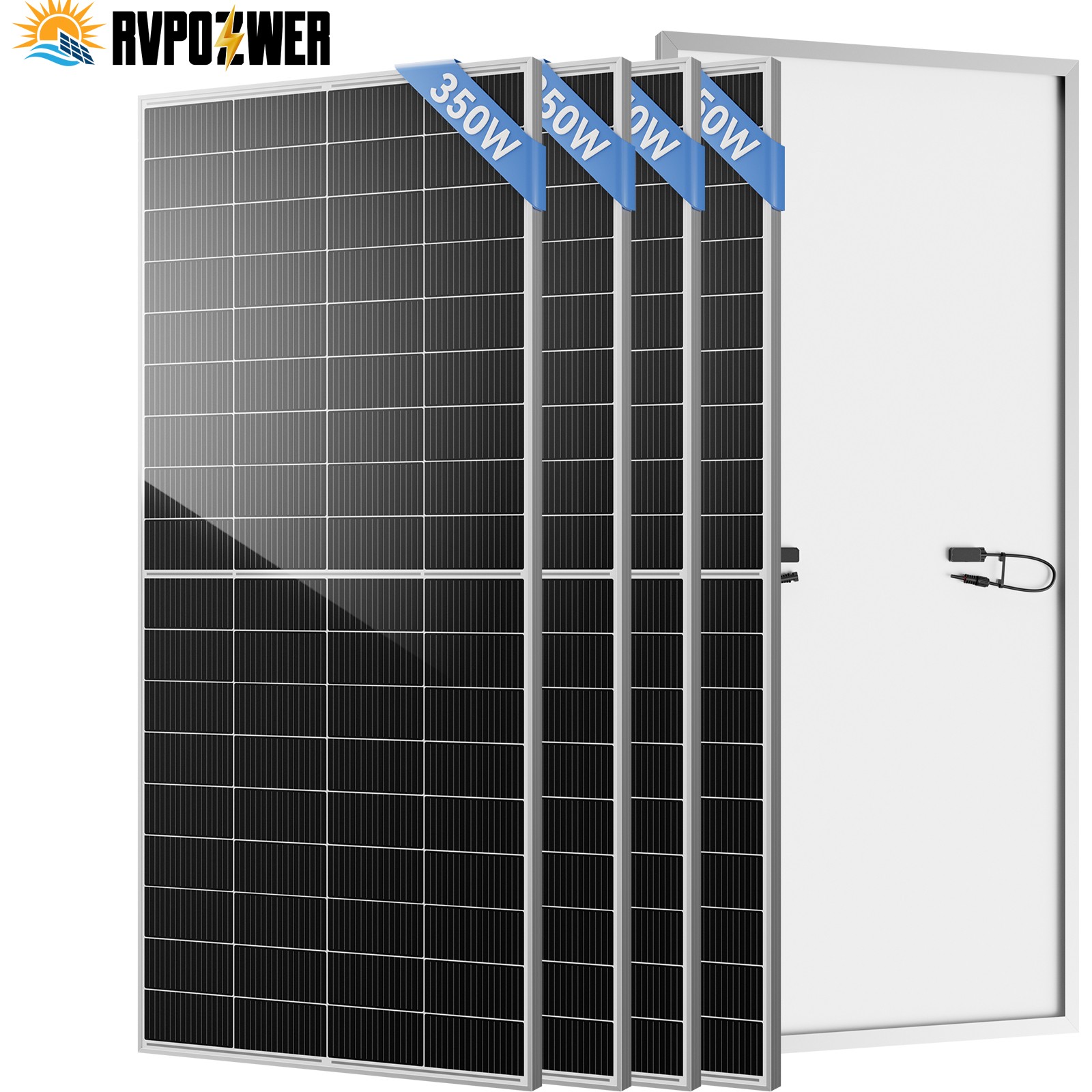 4PCS 350W 1400W Solar Panel 25.2% High Efficiency Home Shed Efficiency Off-Grid