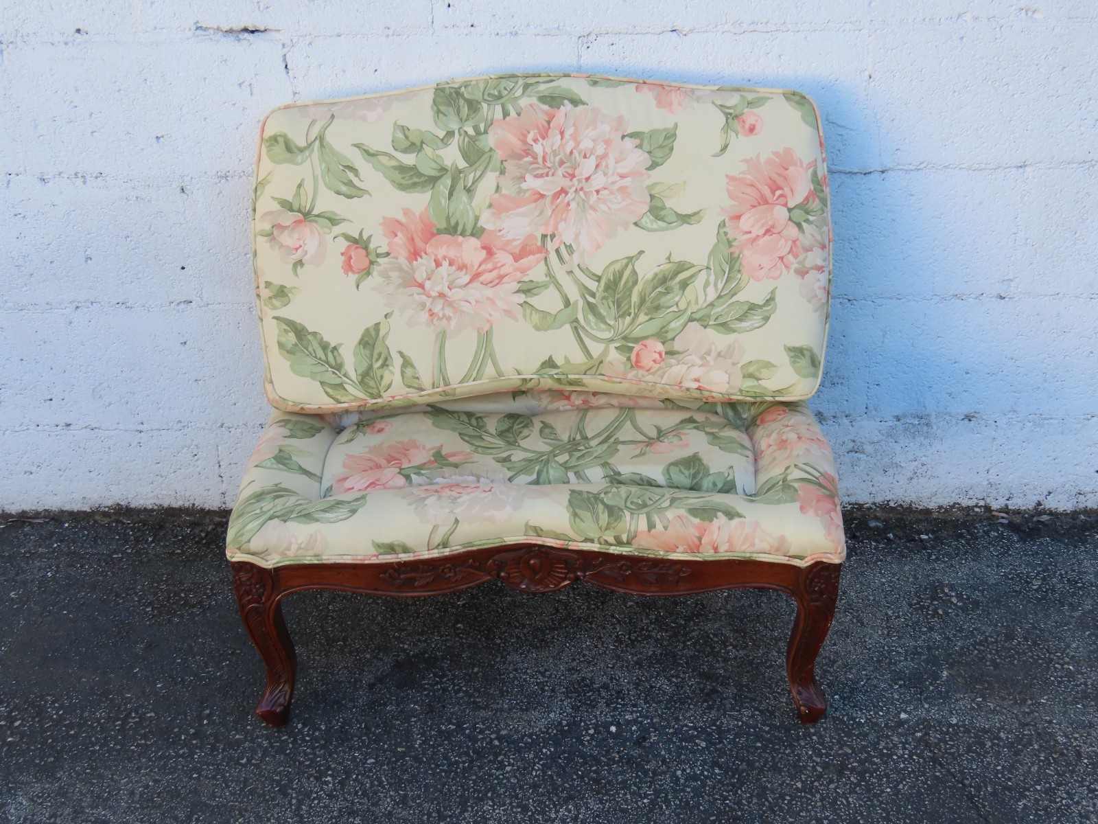 French Carved Large Stool Footstool Ottoman 6308