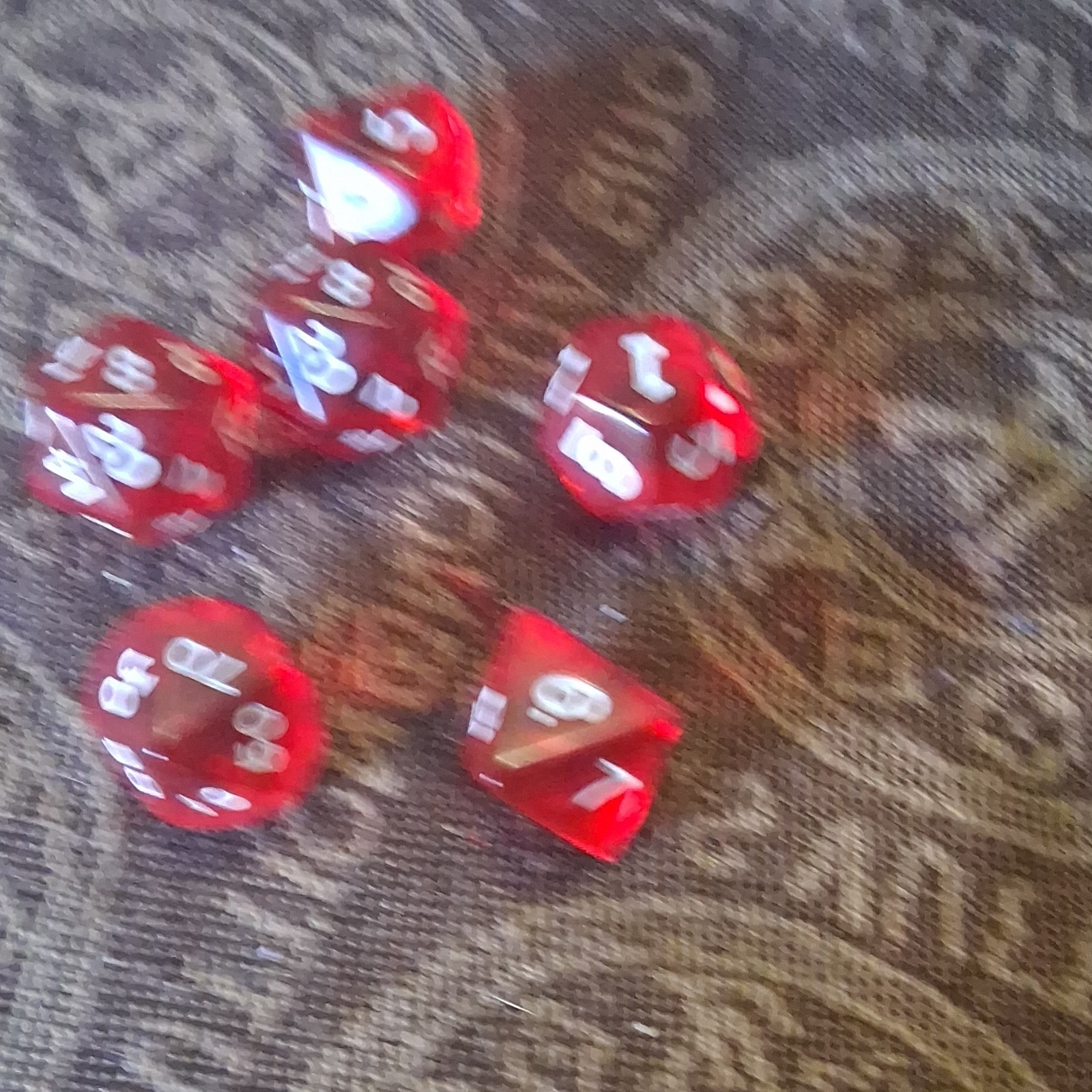 Red Polyhedral Dice Set 6 Pieces for Dungeons & Dragons